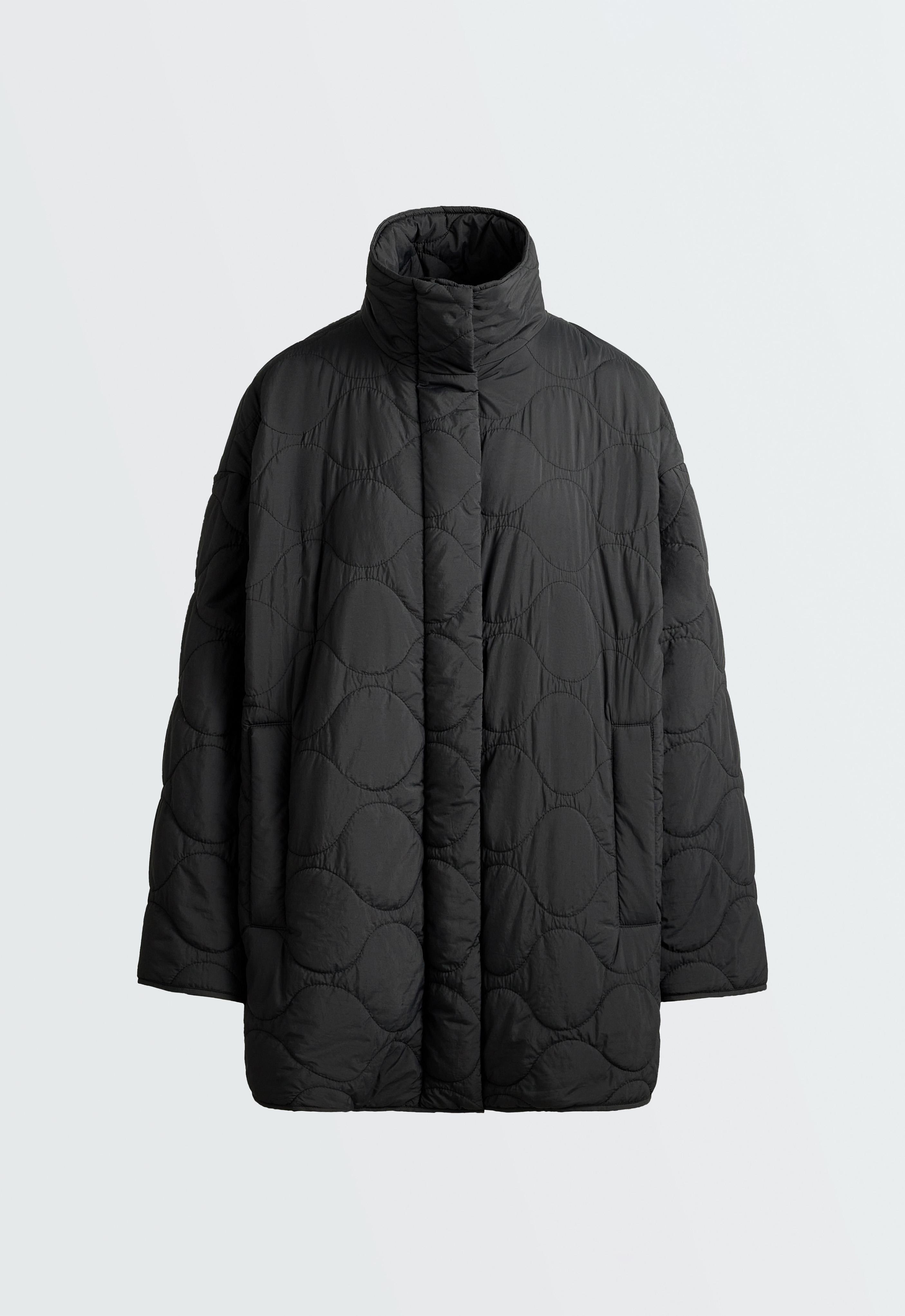 FELLEX® AEROGEL water-repellent padded midi jacket — BLACK