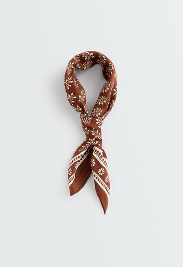 Printed 100% cotton scarf — COCOA 2