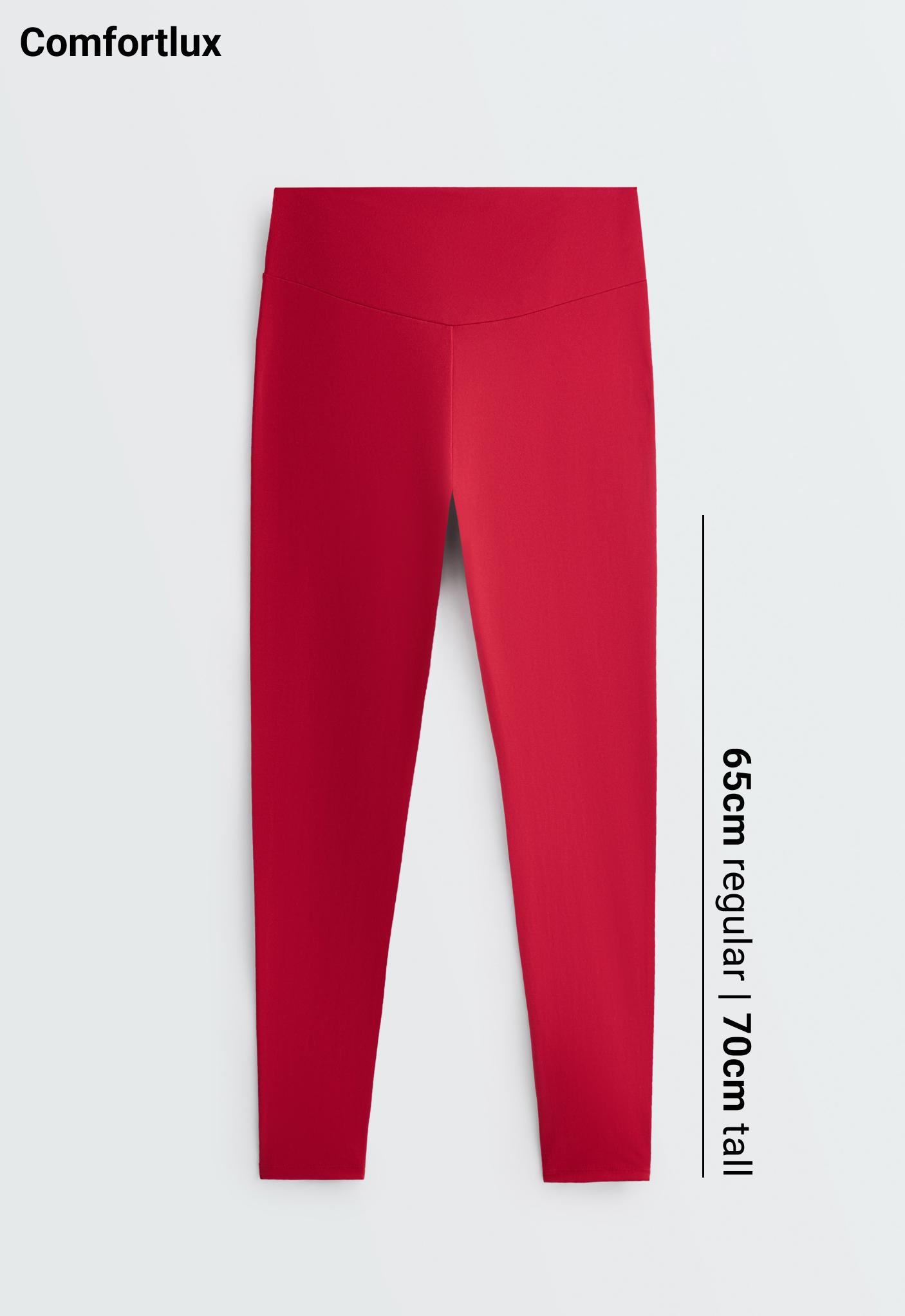 Comfortlux high-waisted ankle-length leggings — STRAWBERRY