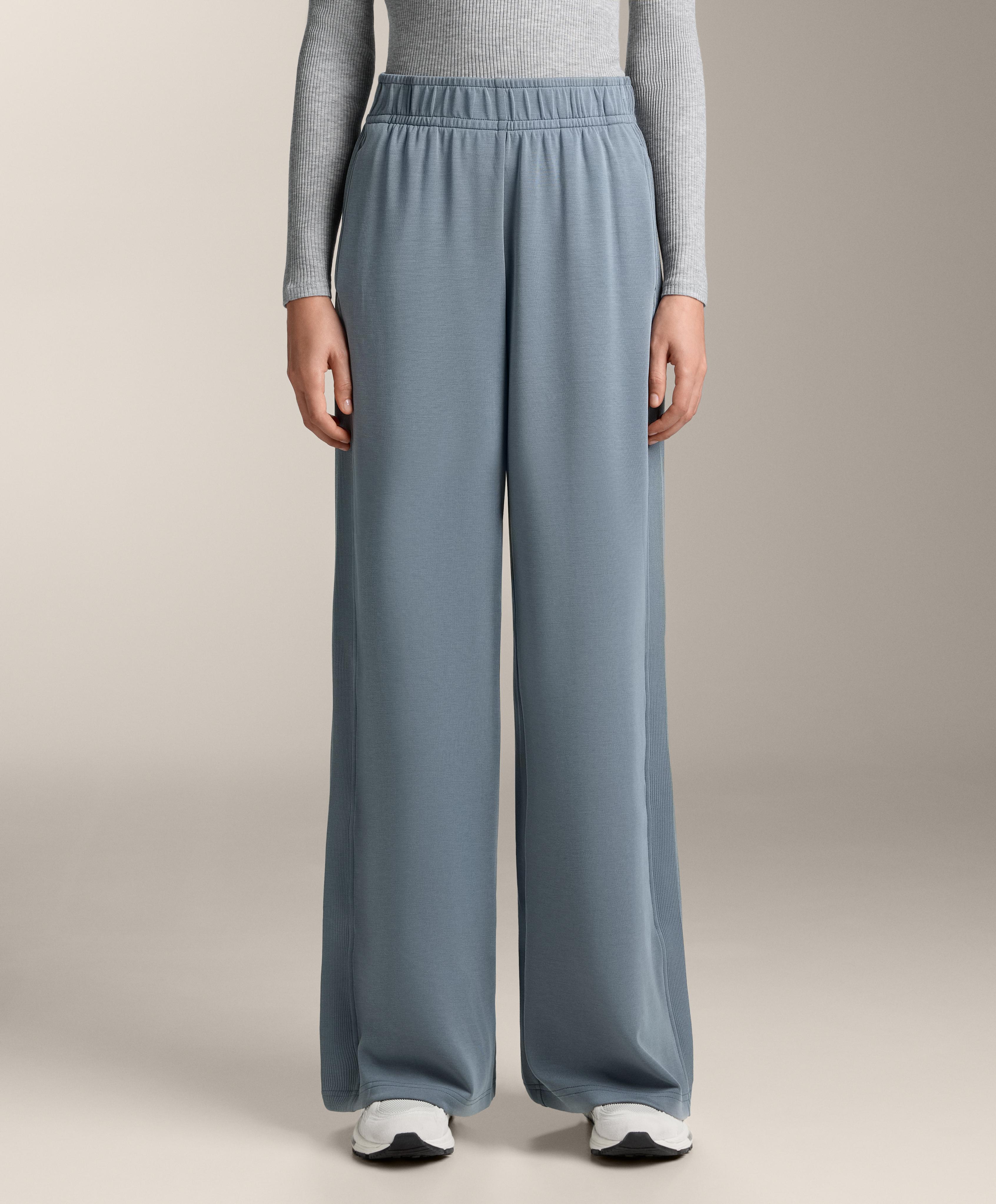 Pantalón recto rib lateral con modal tacto suave - Rebajas