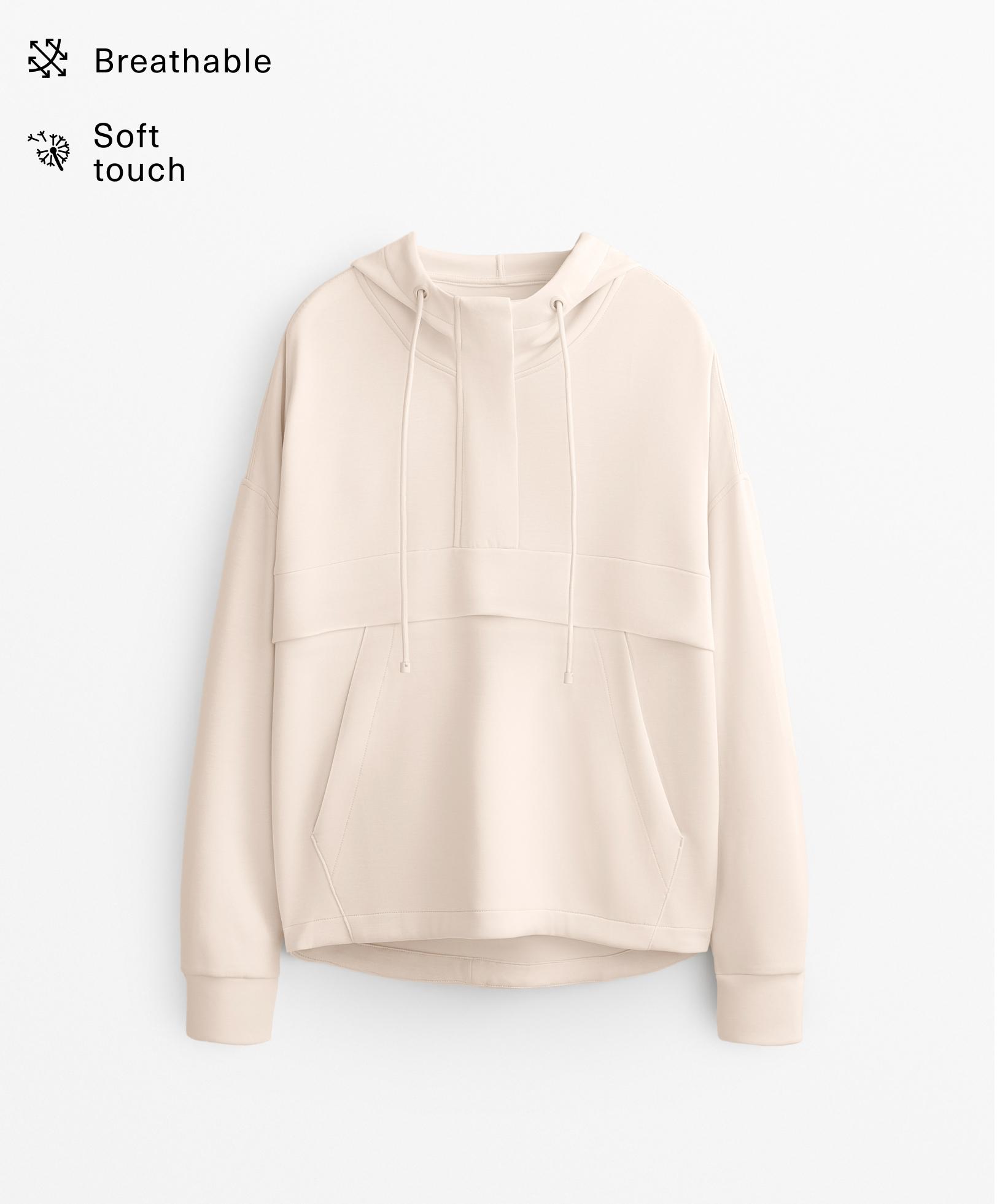 Sweater met modal en rits, voelt zacht aan