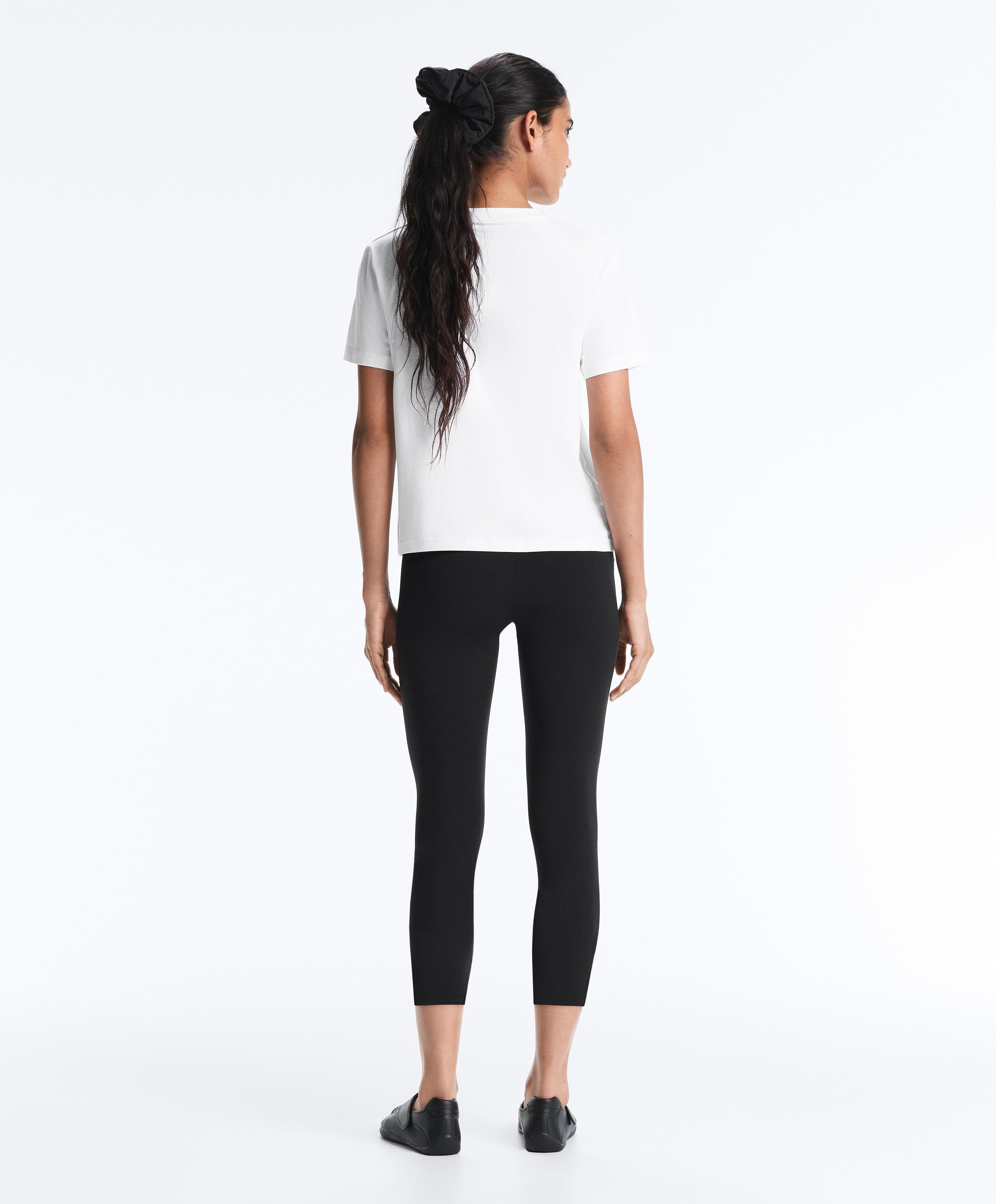 Regular cotton blend short-sleeve T-shirt — WHITE