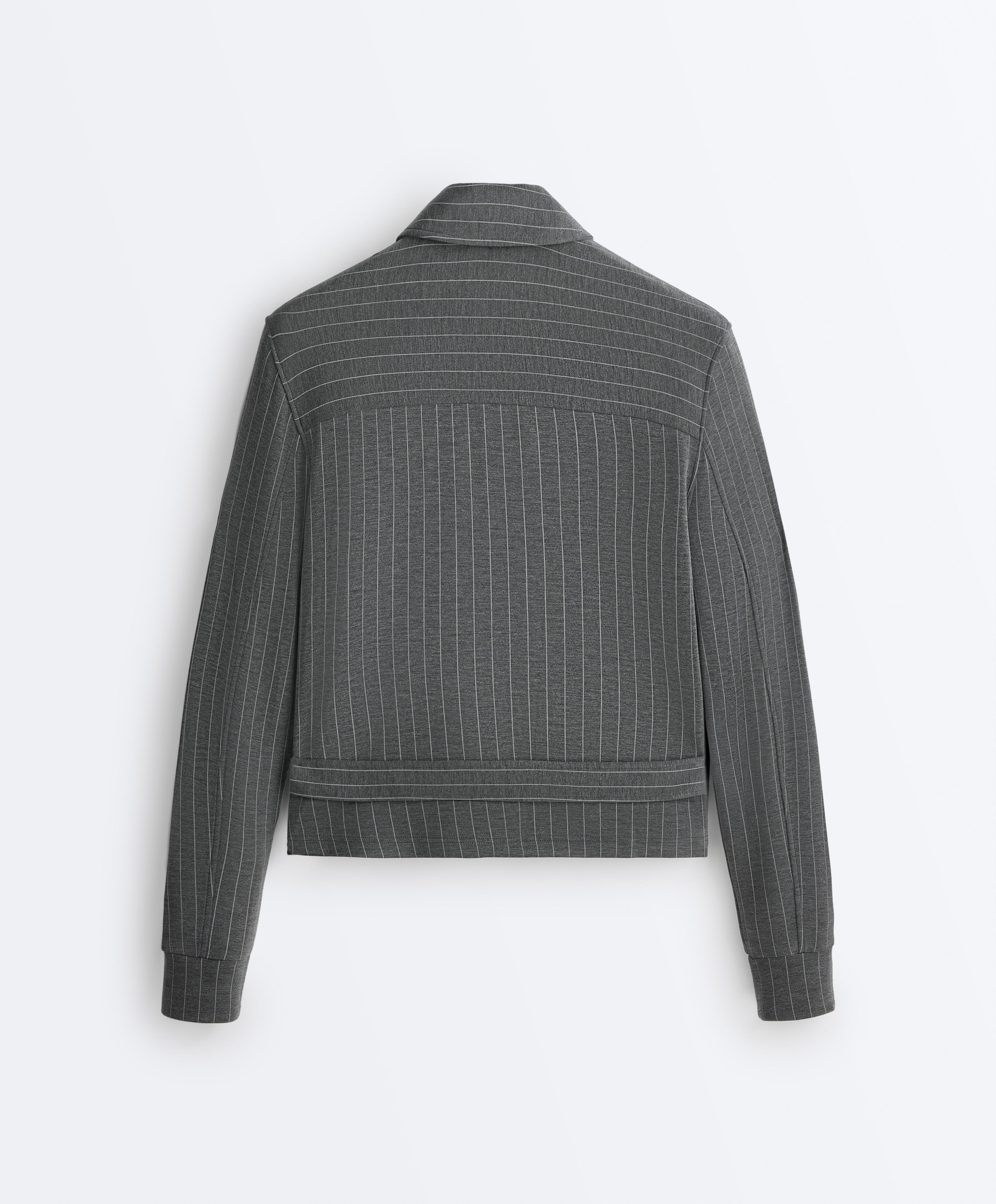 Soft-touch modal jacket with belt — DARK GREY