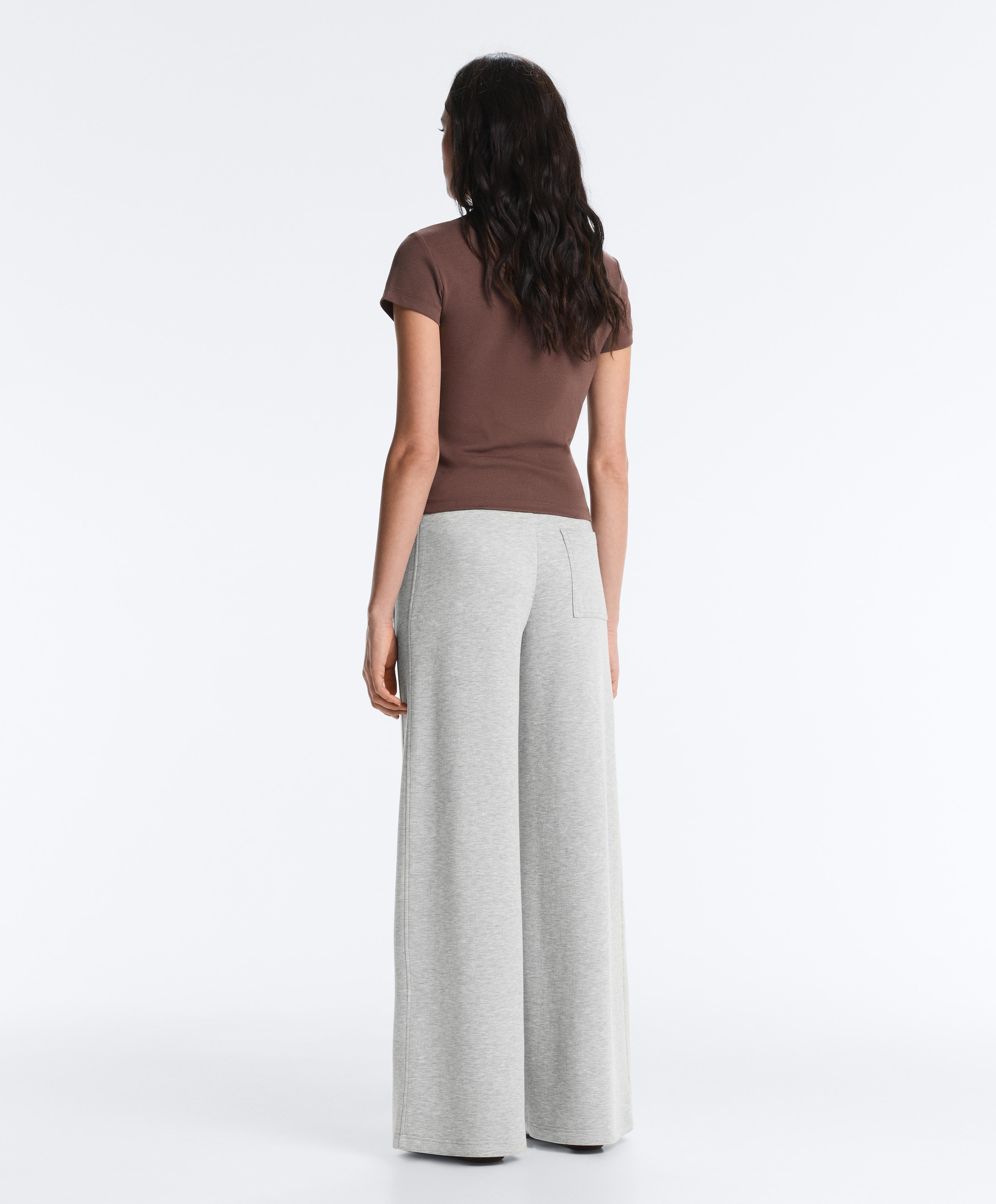 Fitted rib pamuk karışımı T-shirt - Görsel 6