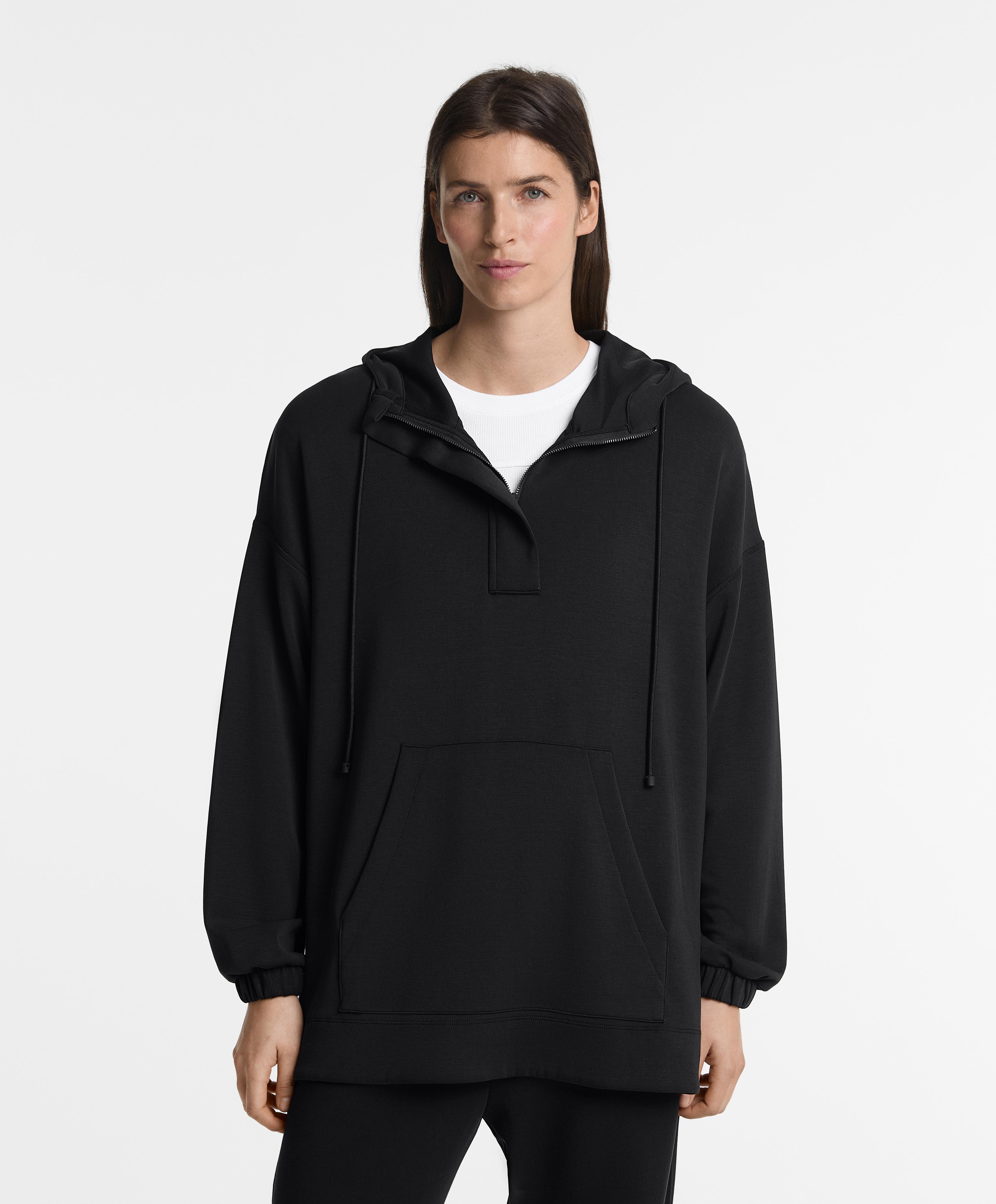 Oversize sweatshirt with soft-touch modal and zip