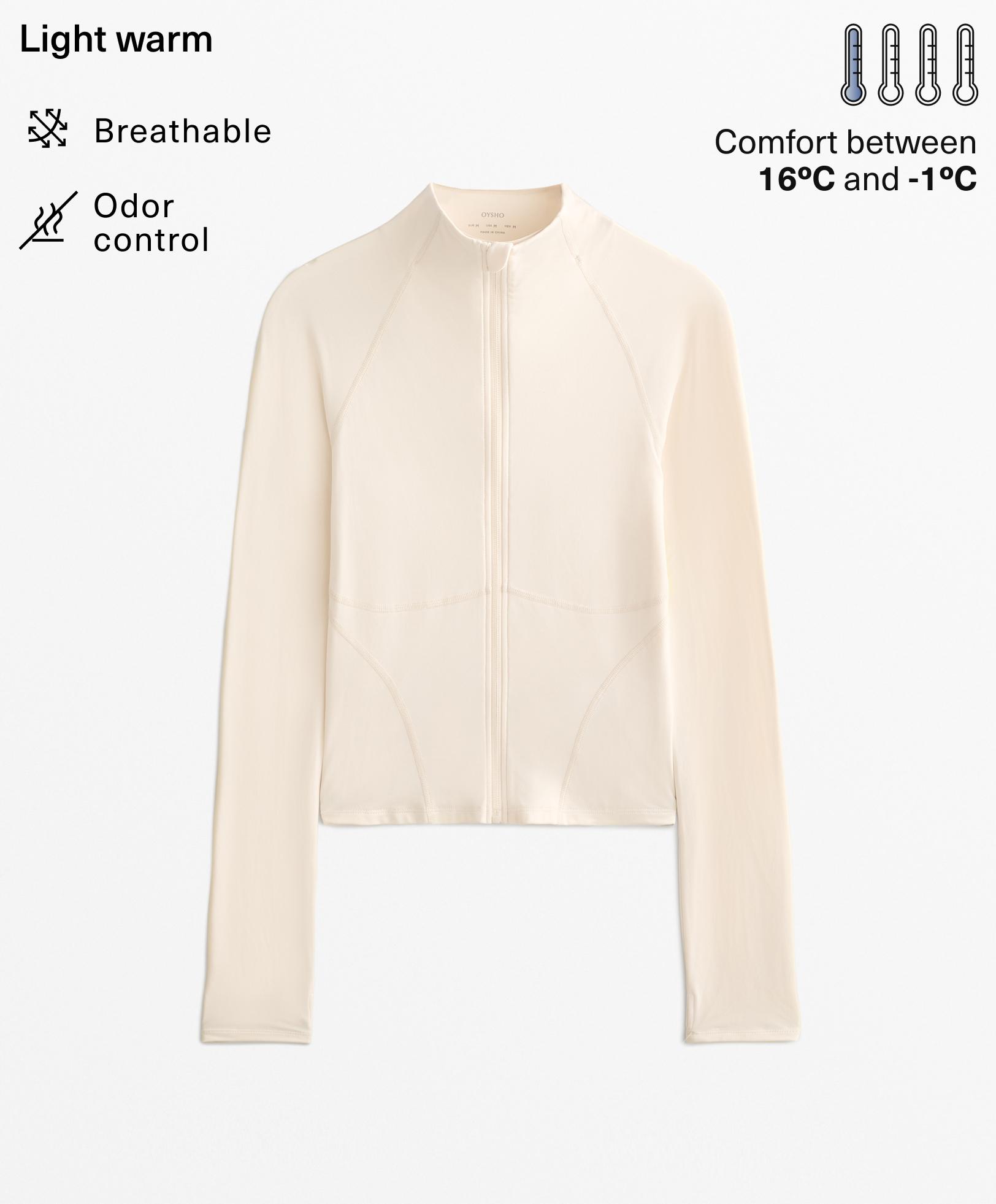 Light warm technical jacket with seams