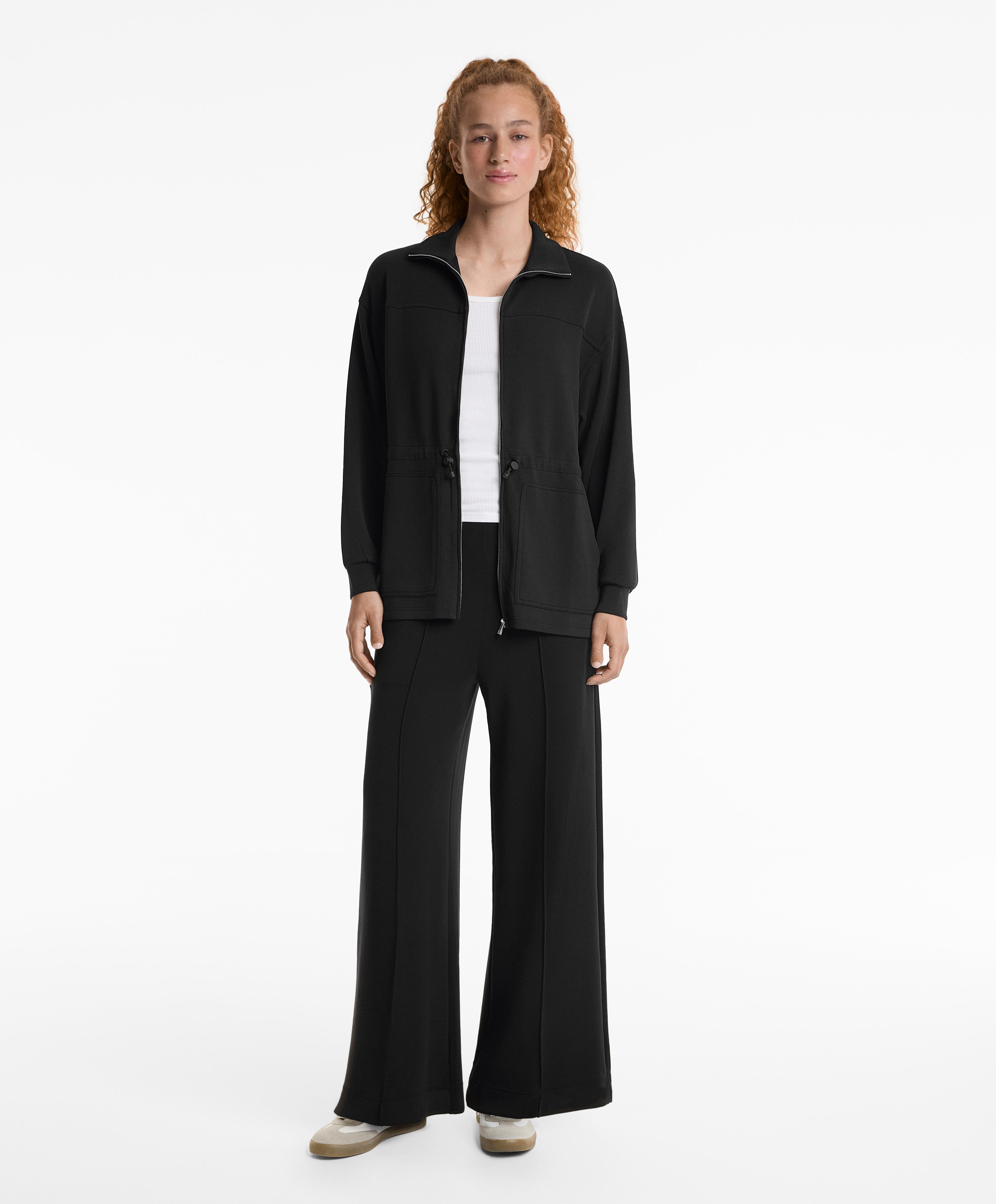 Long soft-touch jacket with modal and pockets - Sale Long soft-touch jacket with modal and pockets - Sale