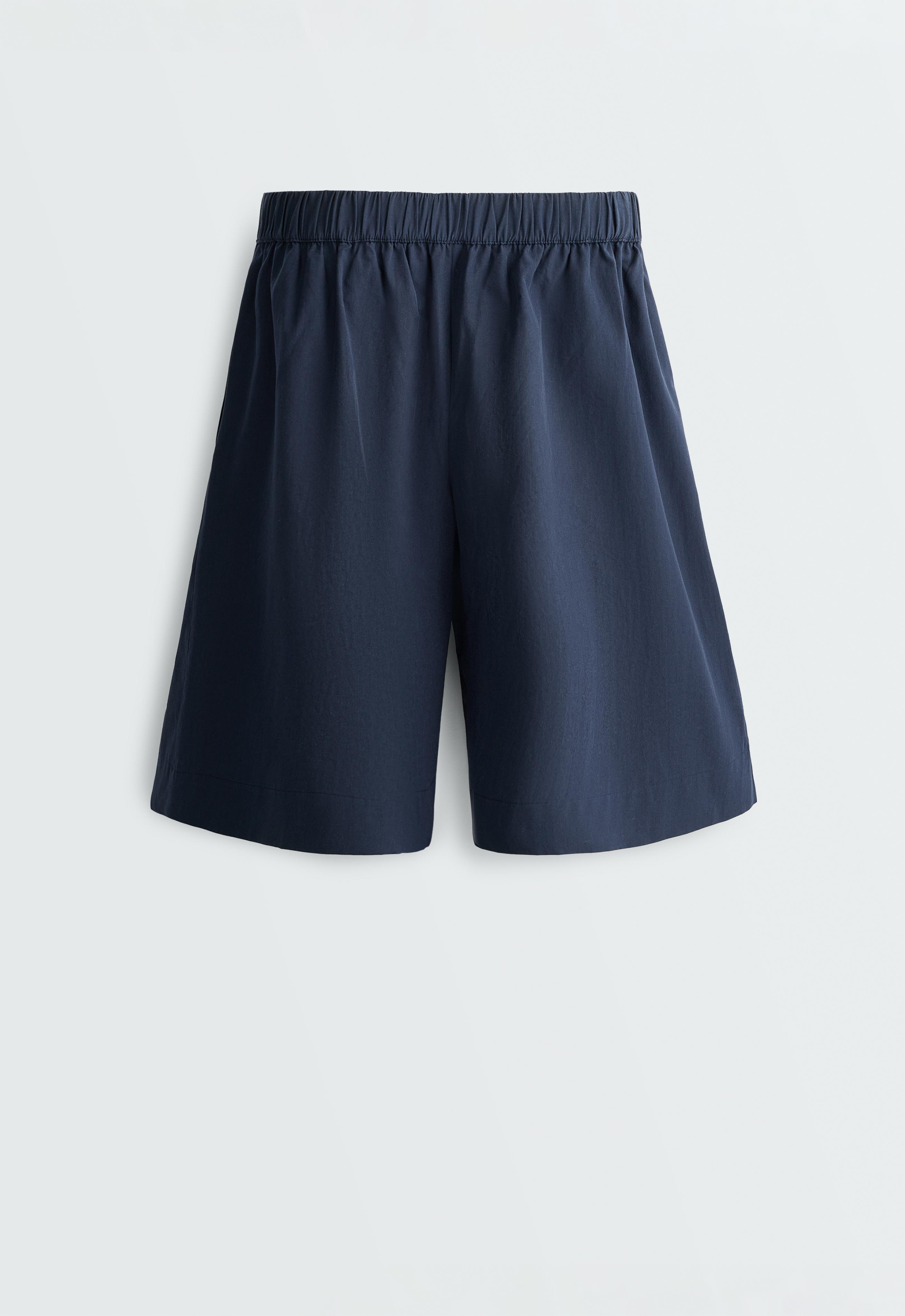 100% cotton Bermuda shorts — NAVY BLUE