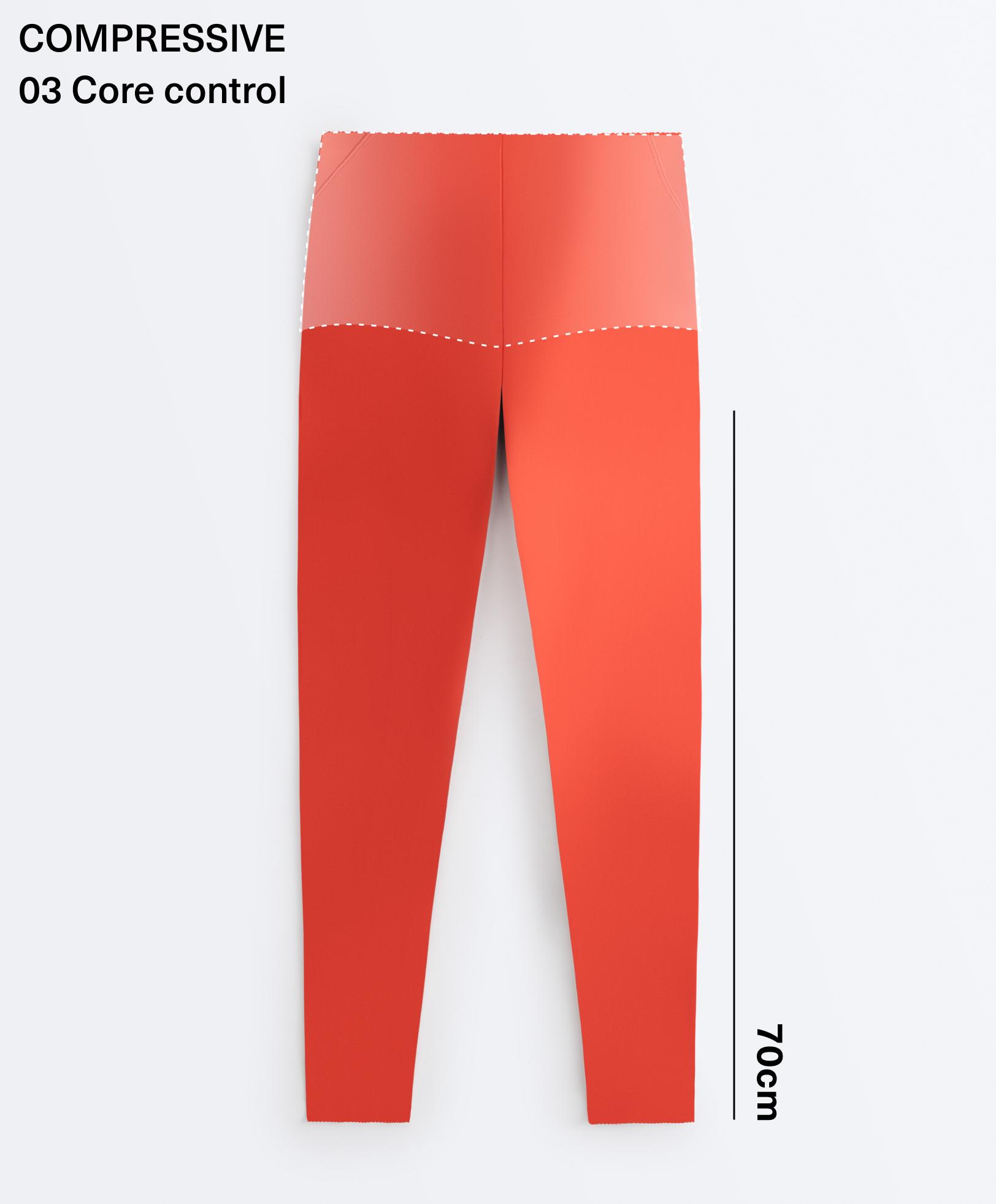 Compressive high-rise core-control ankle-length leggings — BRIGHT ORANGE