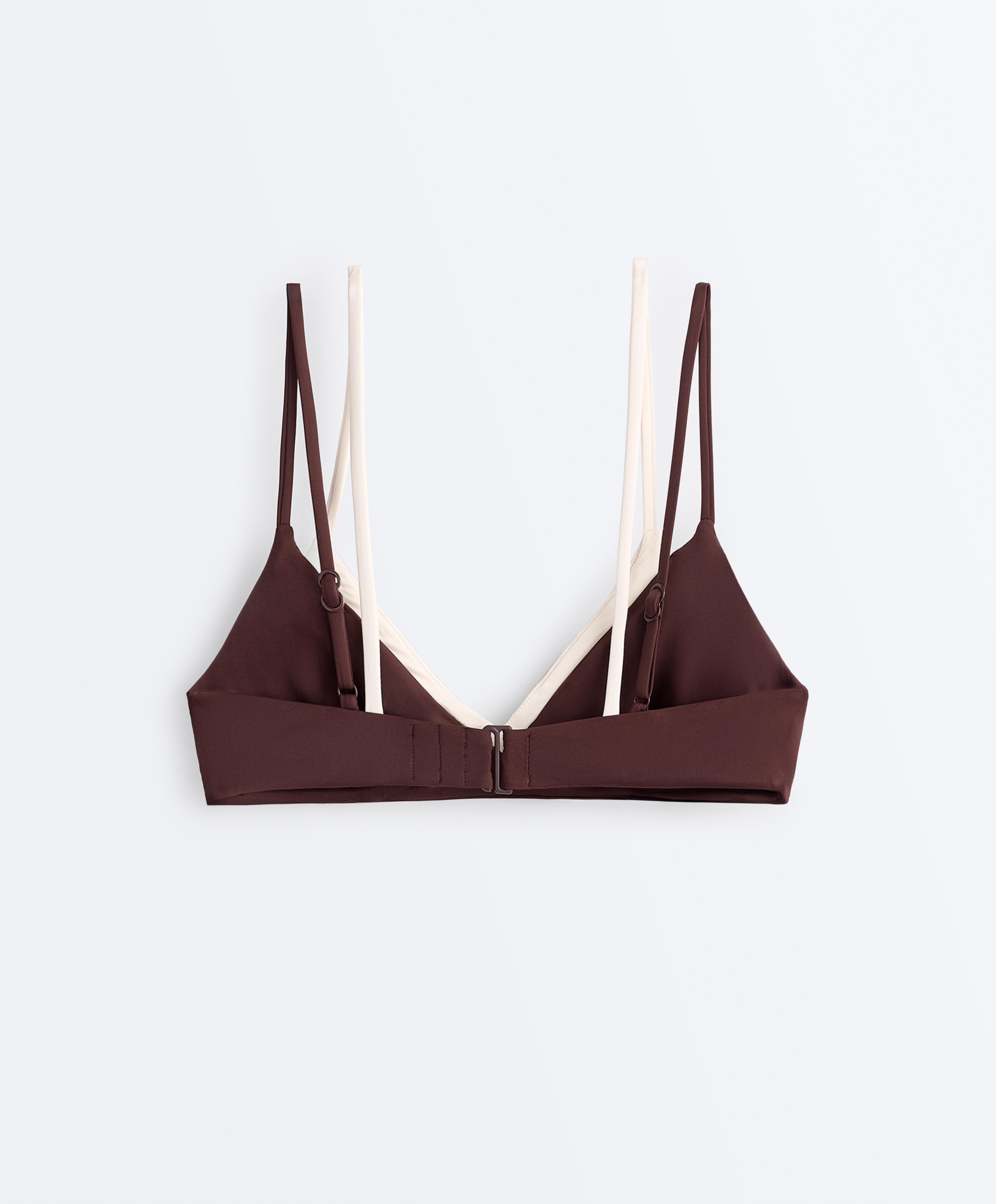 Double-effect bikini top — CHOCOLATE