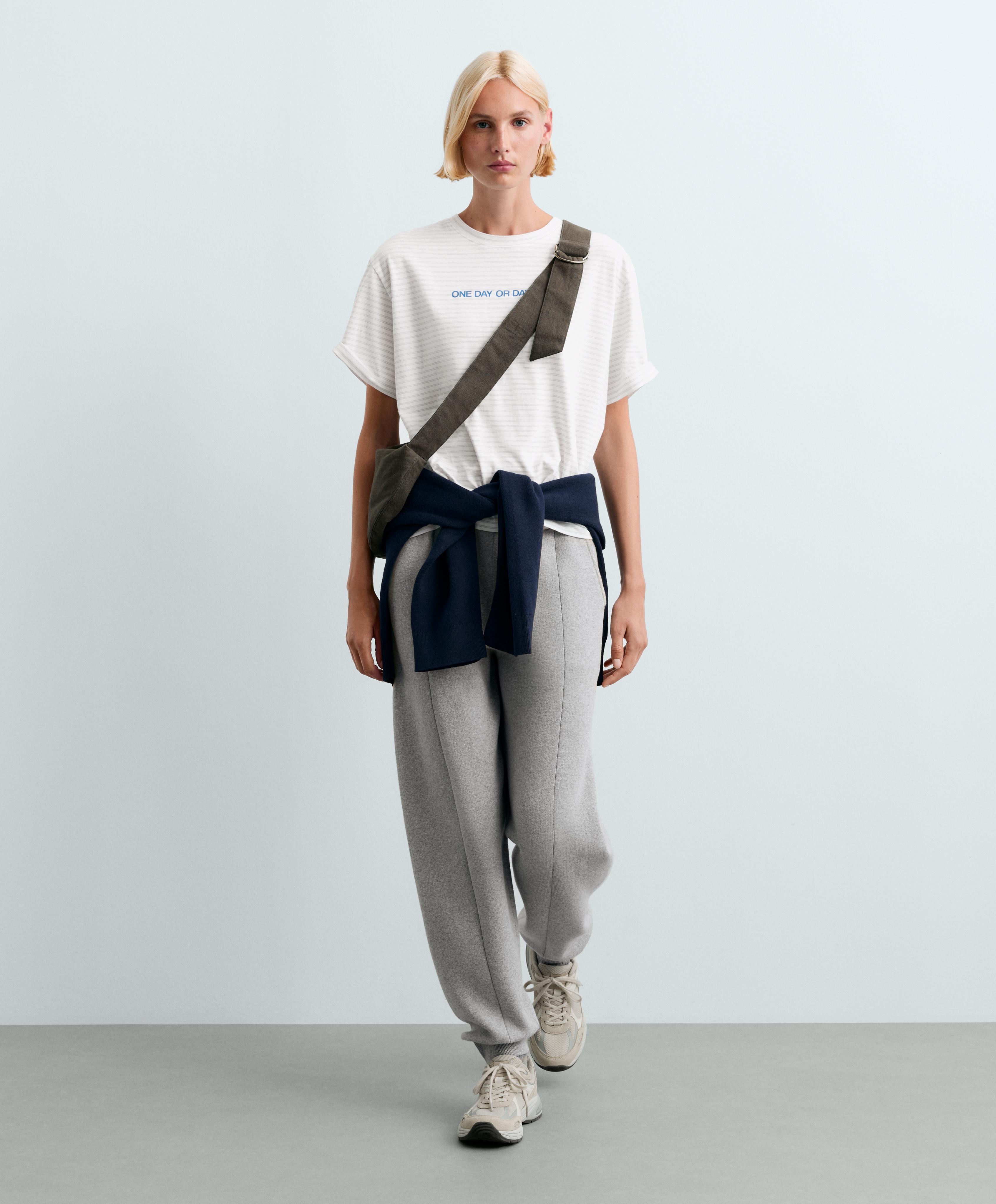 Boxy slogan T-shirt — WHITE 