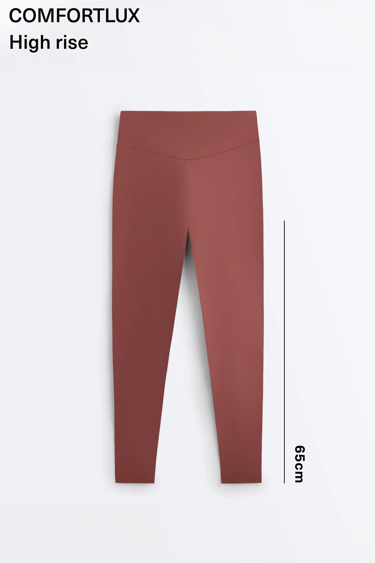 Comfortlux high-waisted ankle-length leggings — MAHOGANY