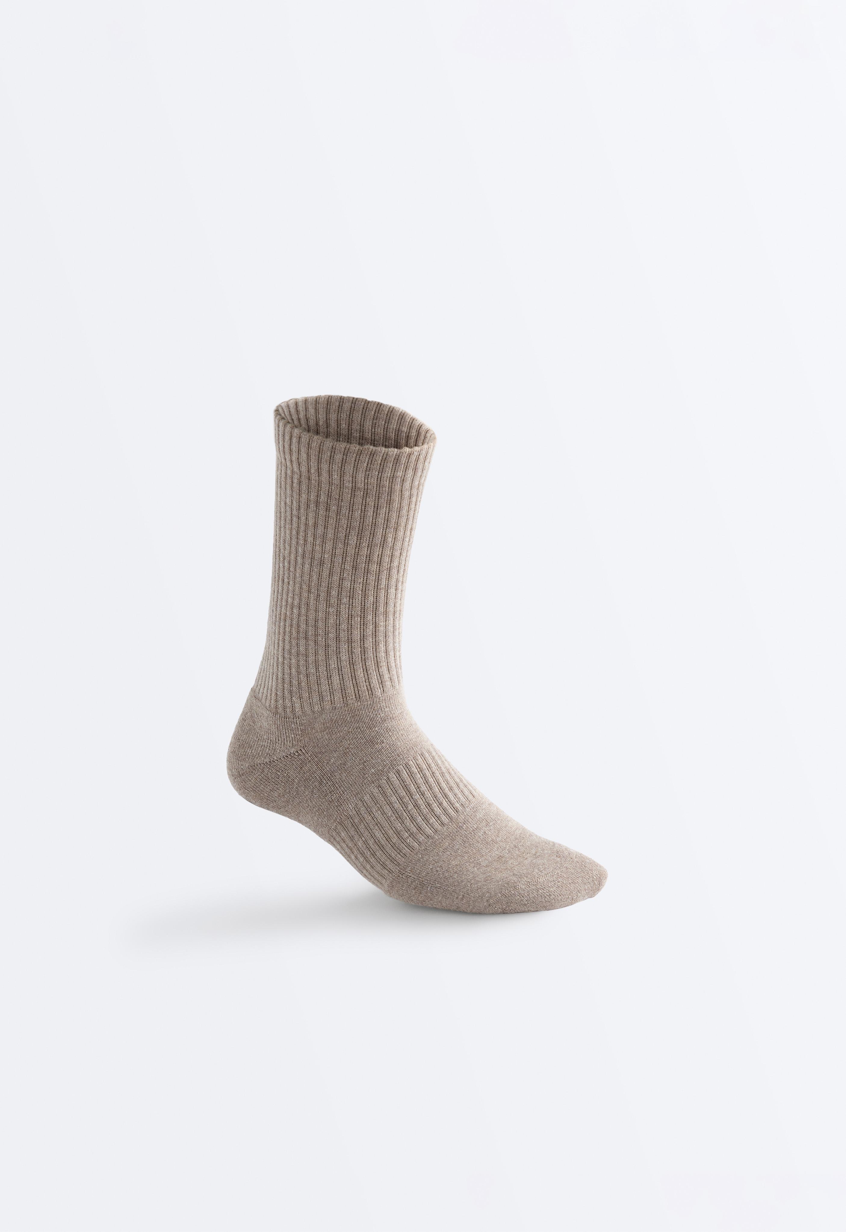 3 pairs of cotton blend classic socks — TAN MELANGE