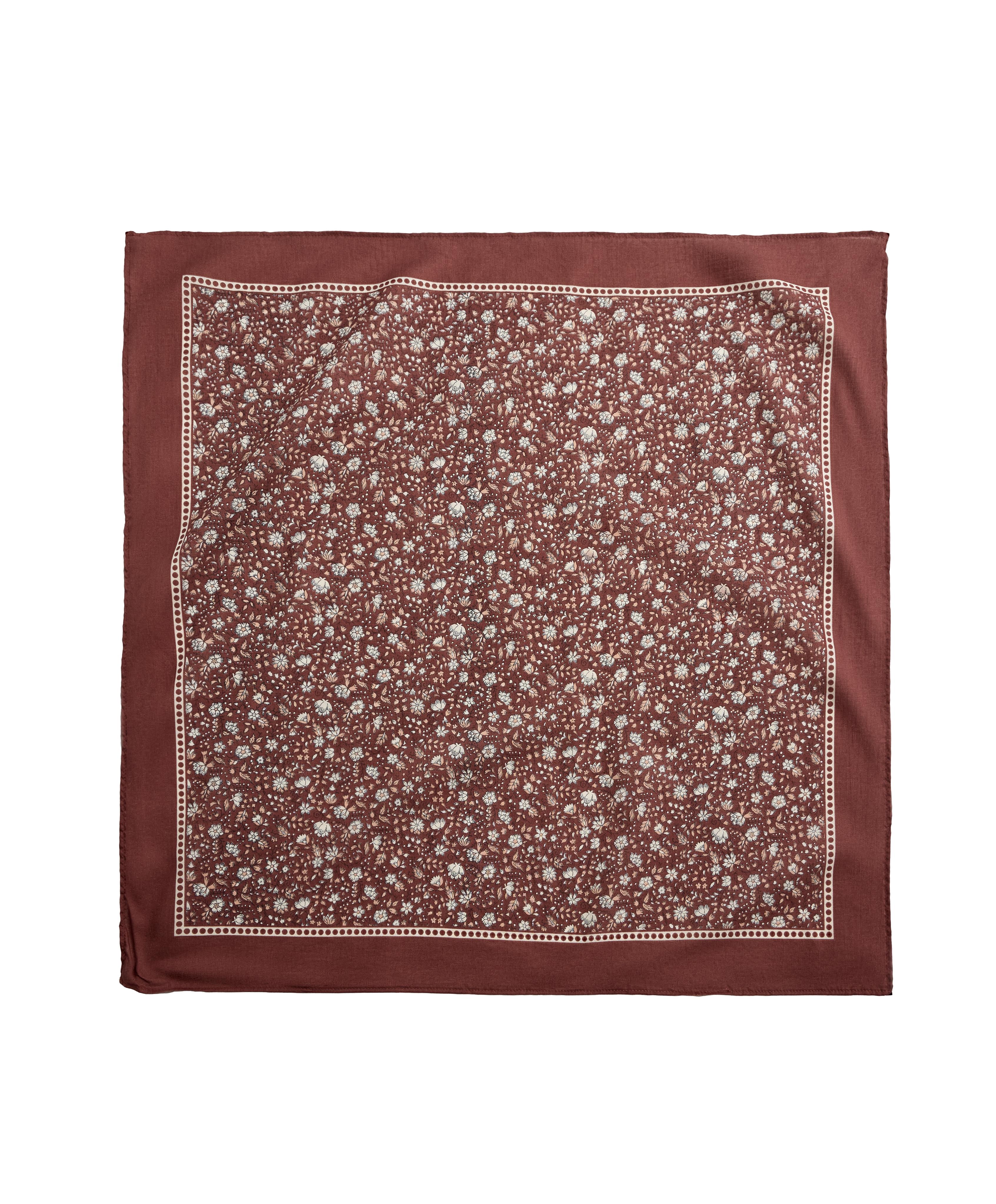 Floral 100% cotton bandana — BURNT ORANGE