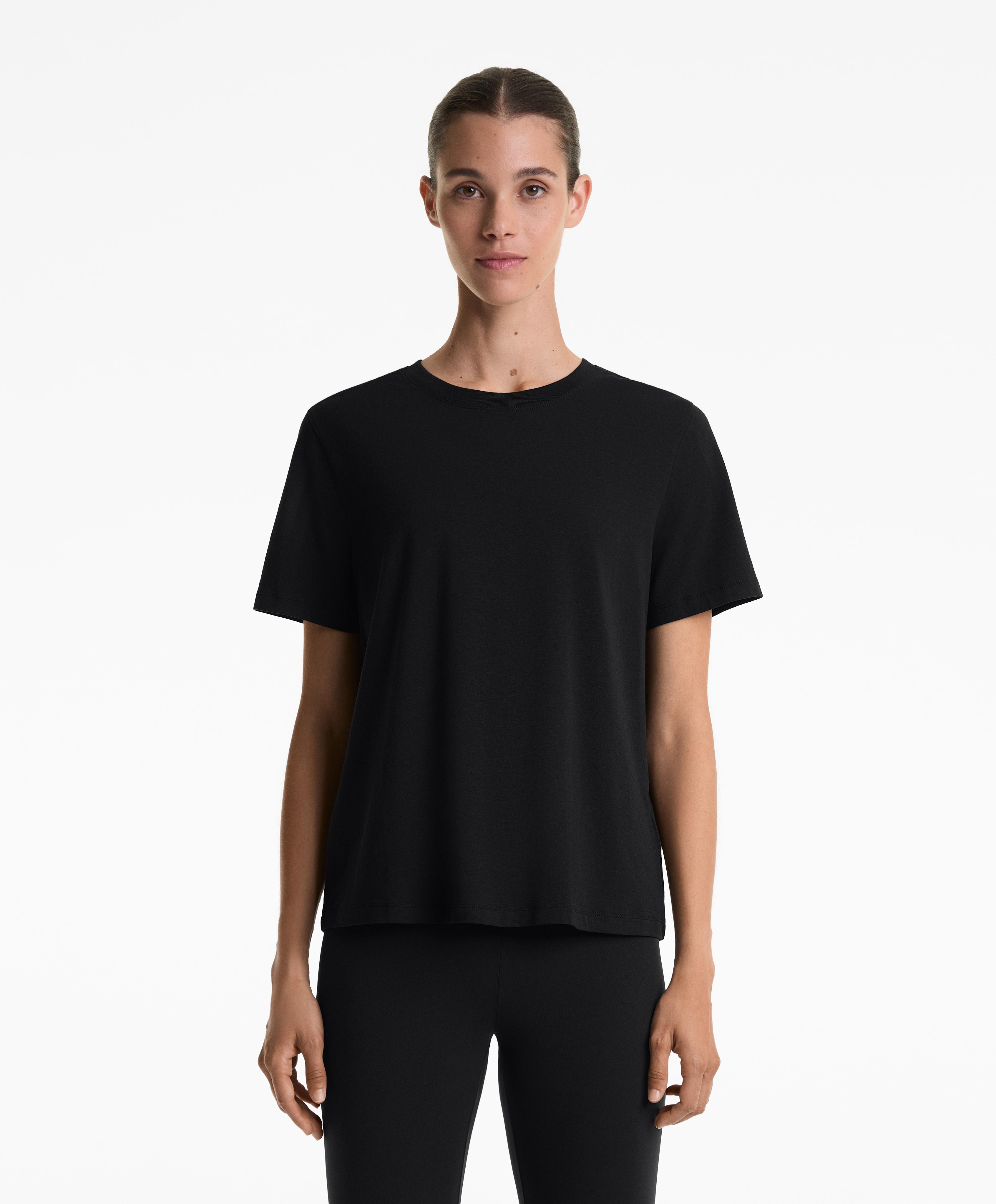 Cotton blend short-sleeved T-shirt