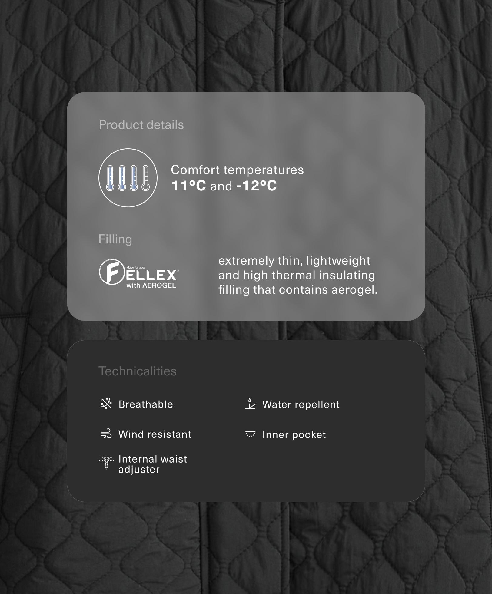 Veste matelassée courte FELLEX® avec AEROGEL Veste matelassée courte FELLEX® avec AEROGEL