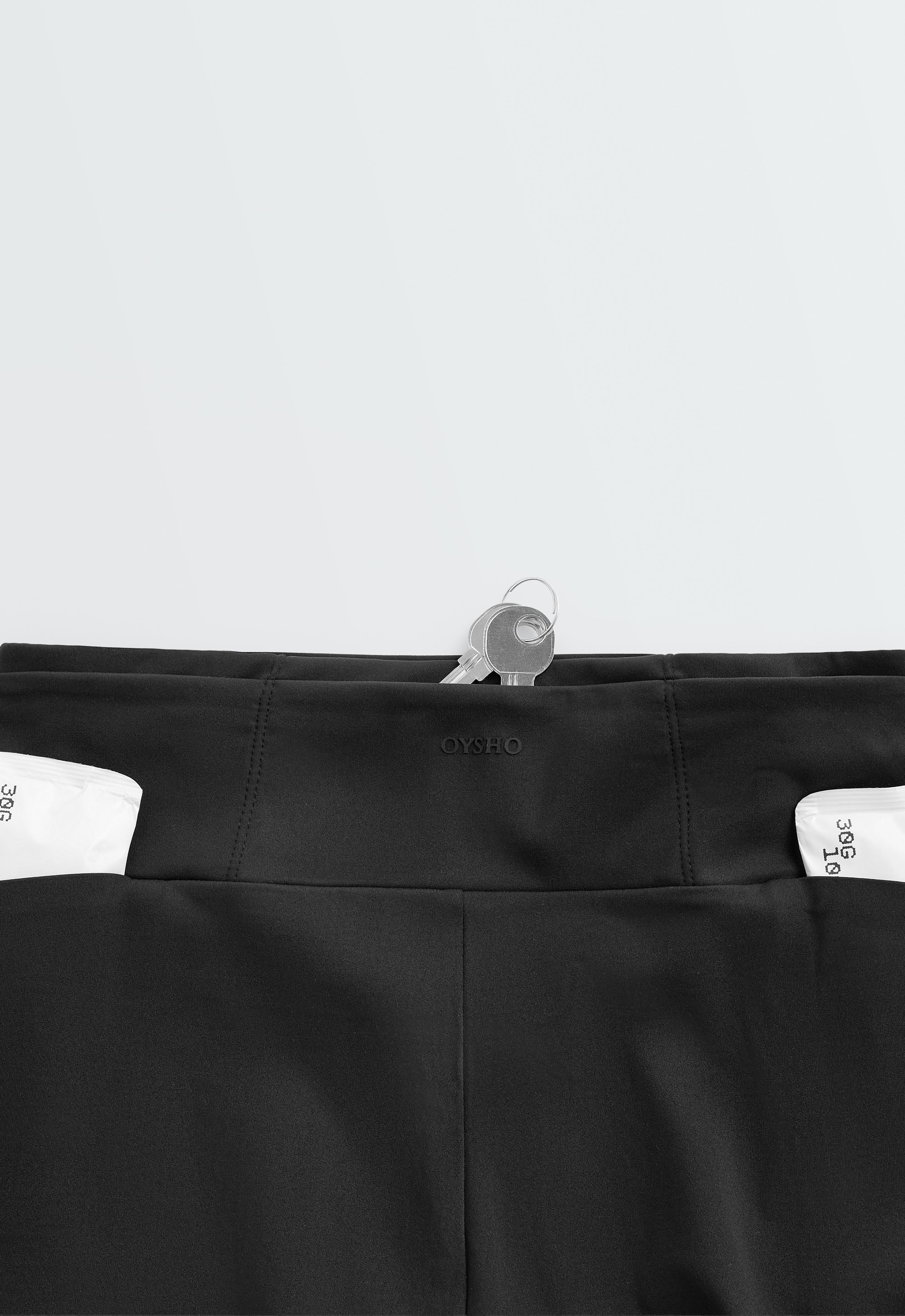 High-rise 15cm running cycle leggings — BLACK