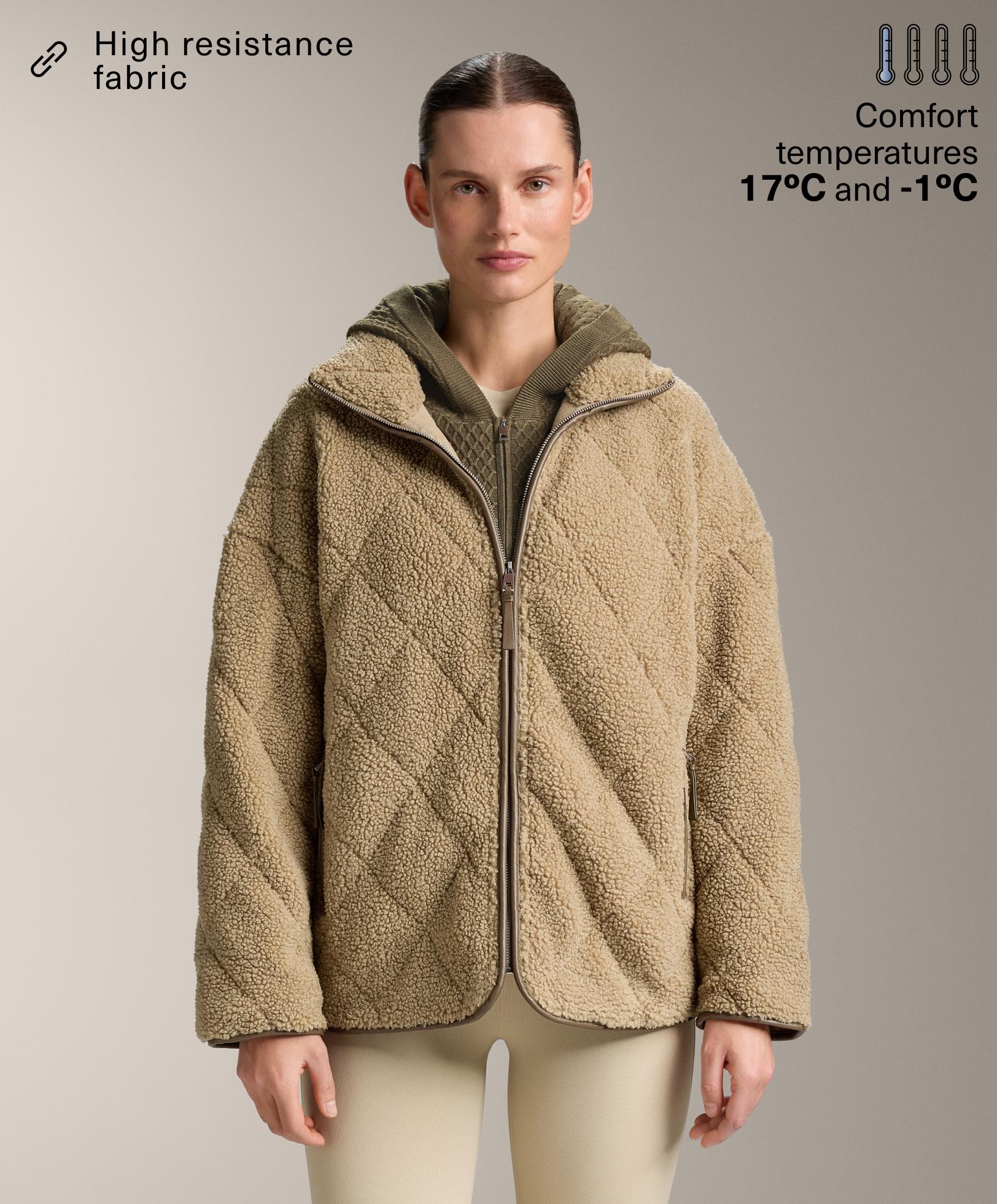 Veste effet mouton matelassée losanges - Soldes