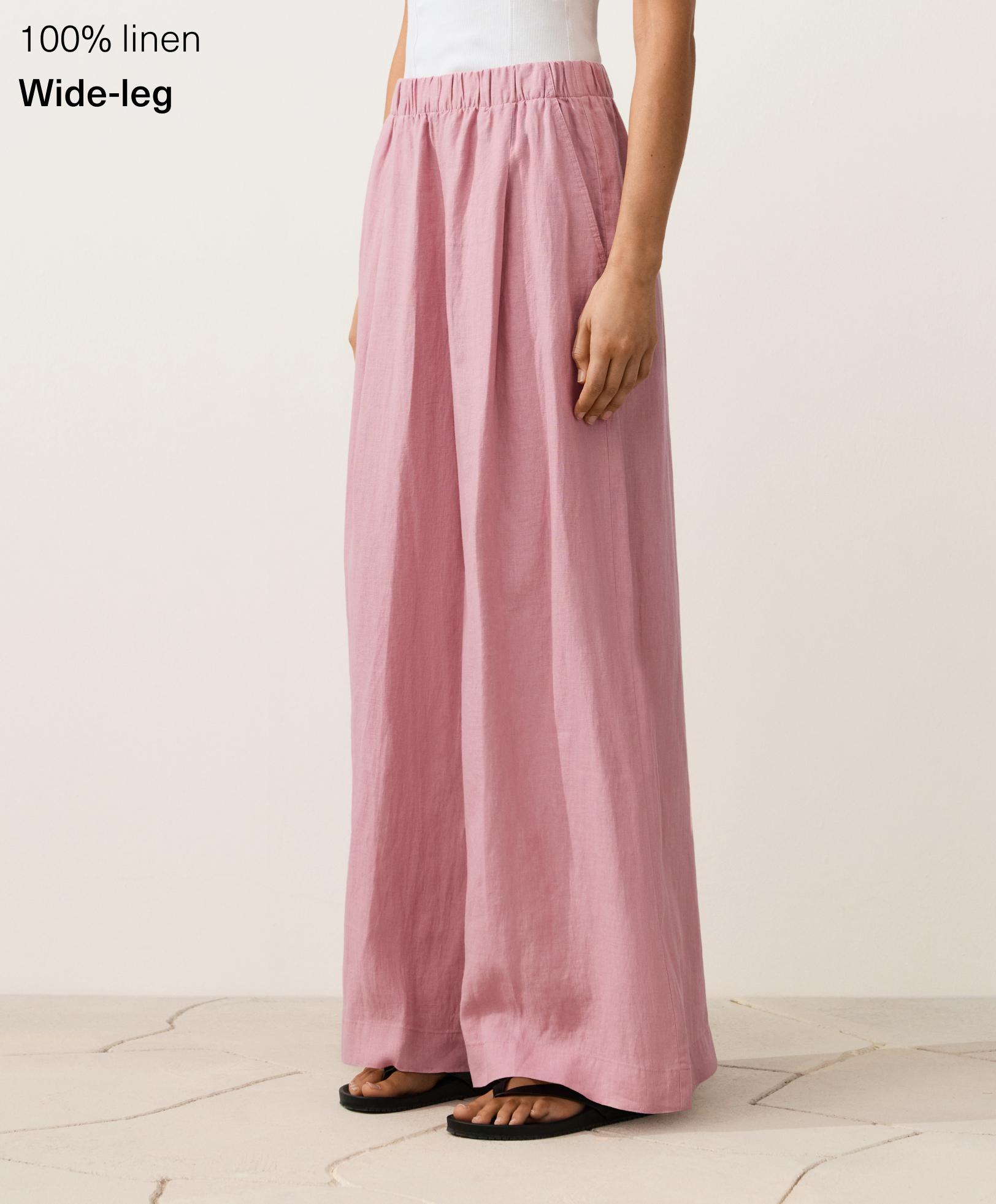 100% linen wide leg trousers 100% linen wide leg trousers