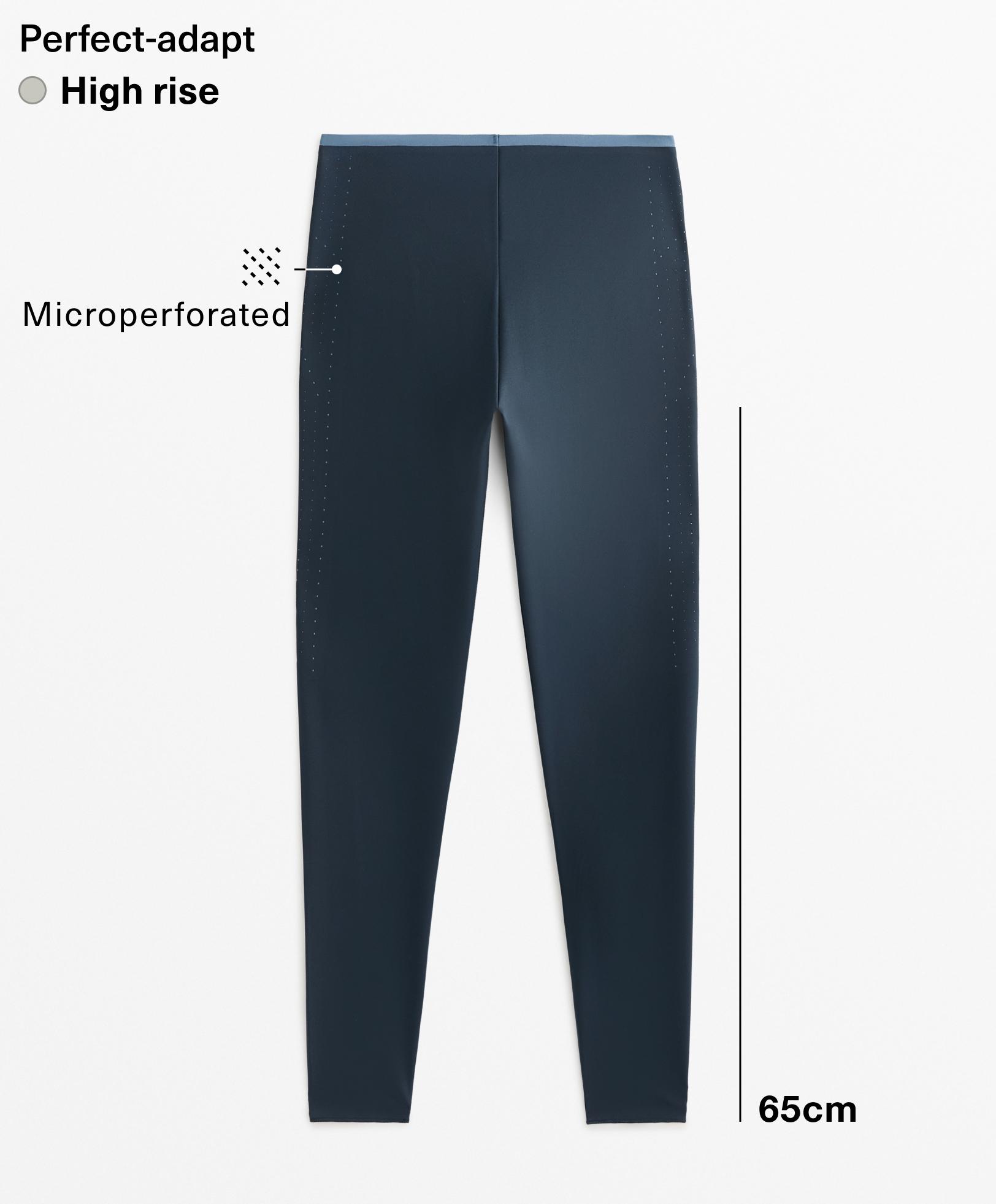 Perfect-adapt perforated high rise 65cm ankle-length leggings - Sale
