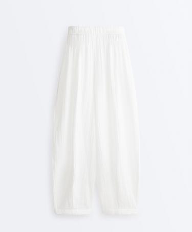 100% cotton gauze balloon trousers — WHITE  10