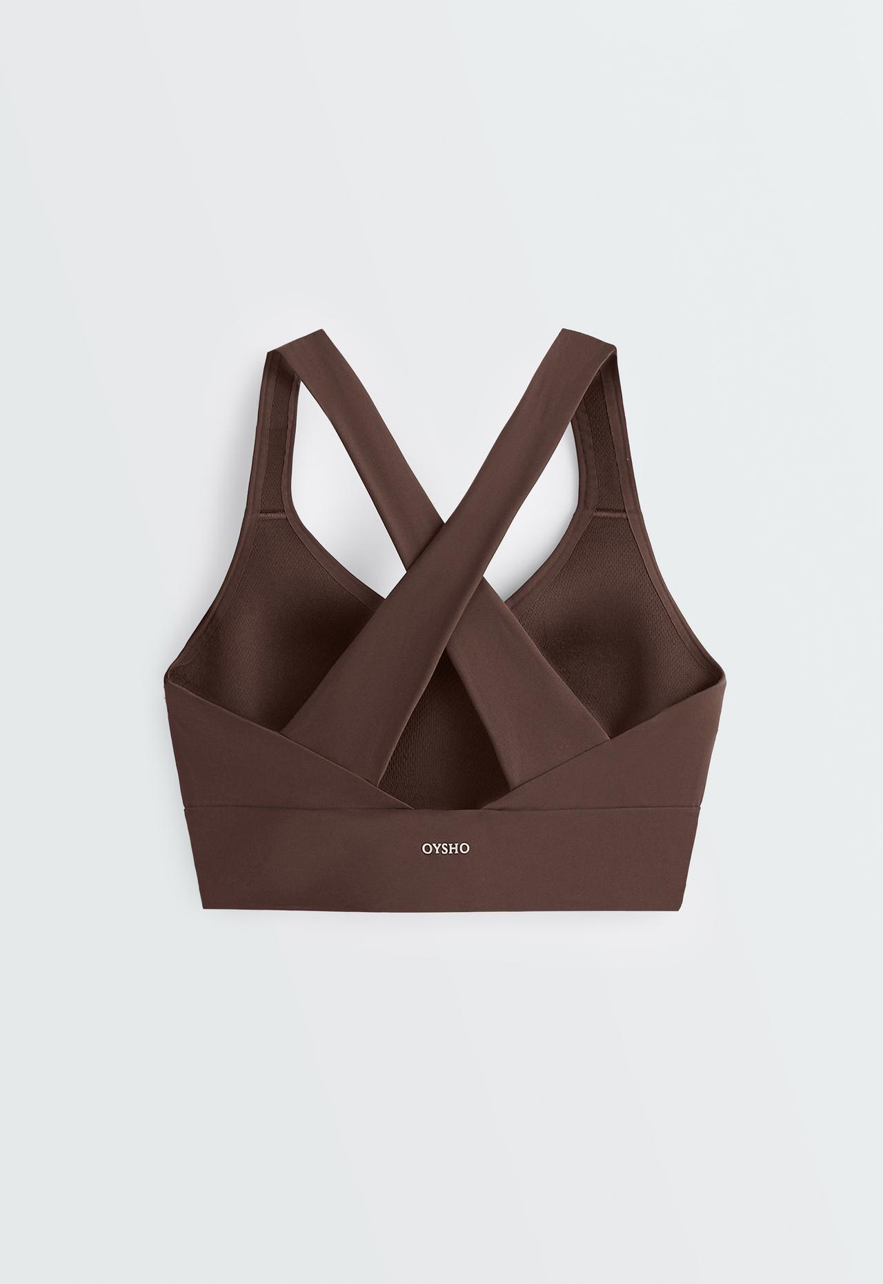 Medium-support Light Touch crossover bra — BROWN