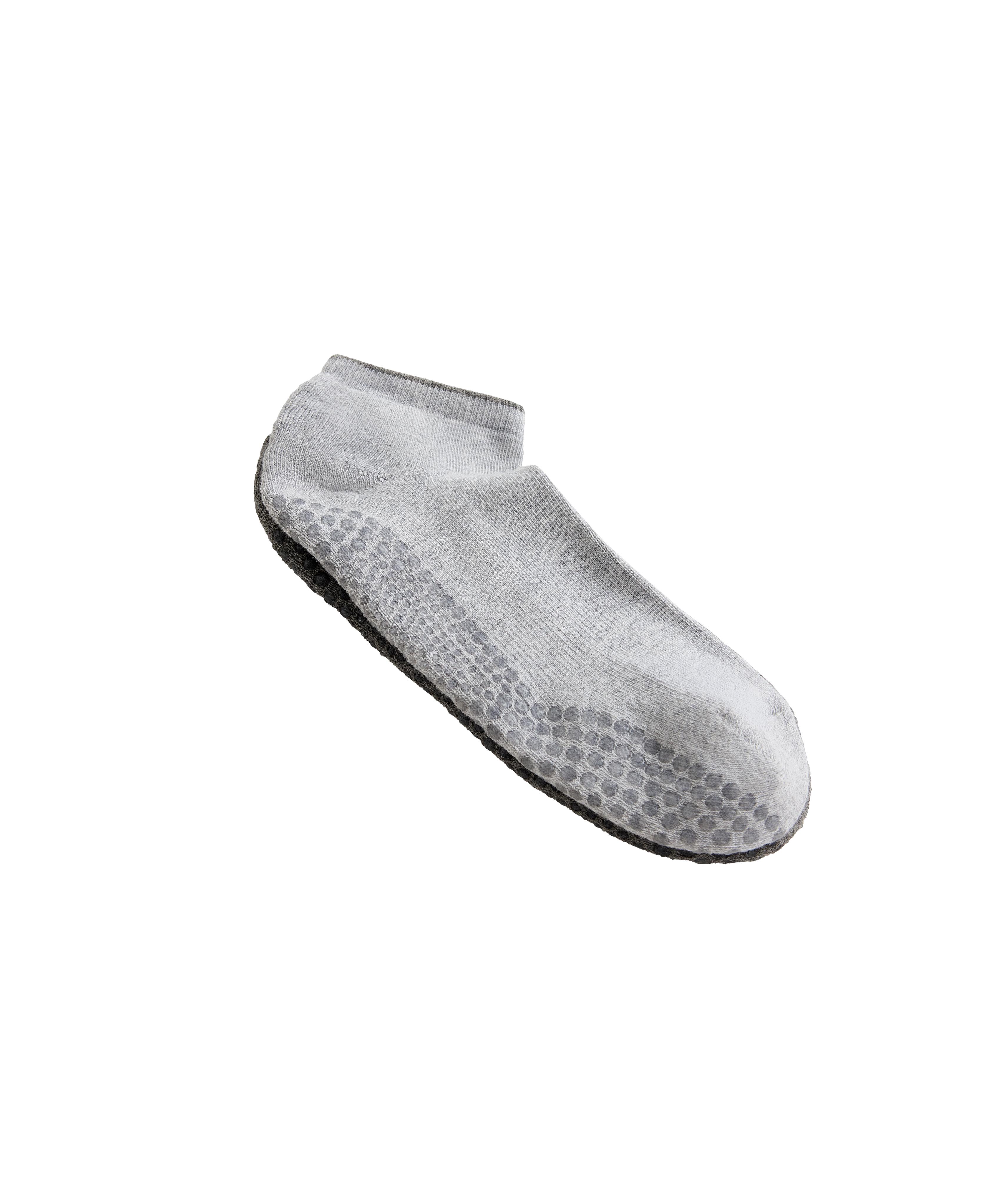 2 pairs of cotton quarter yoga and Pilates socks — DARK-GREY MELANGE