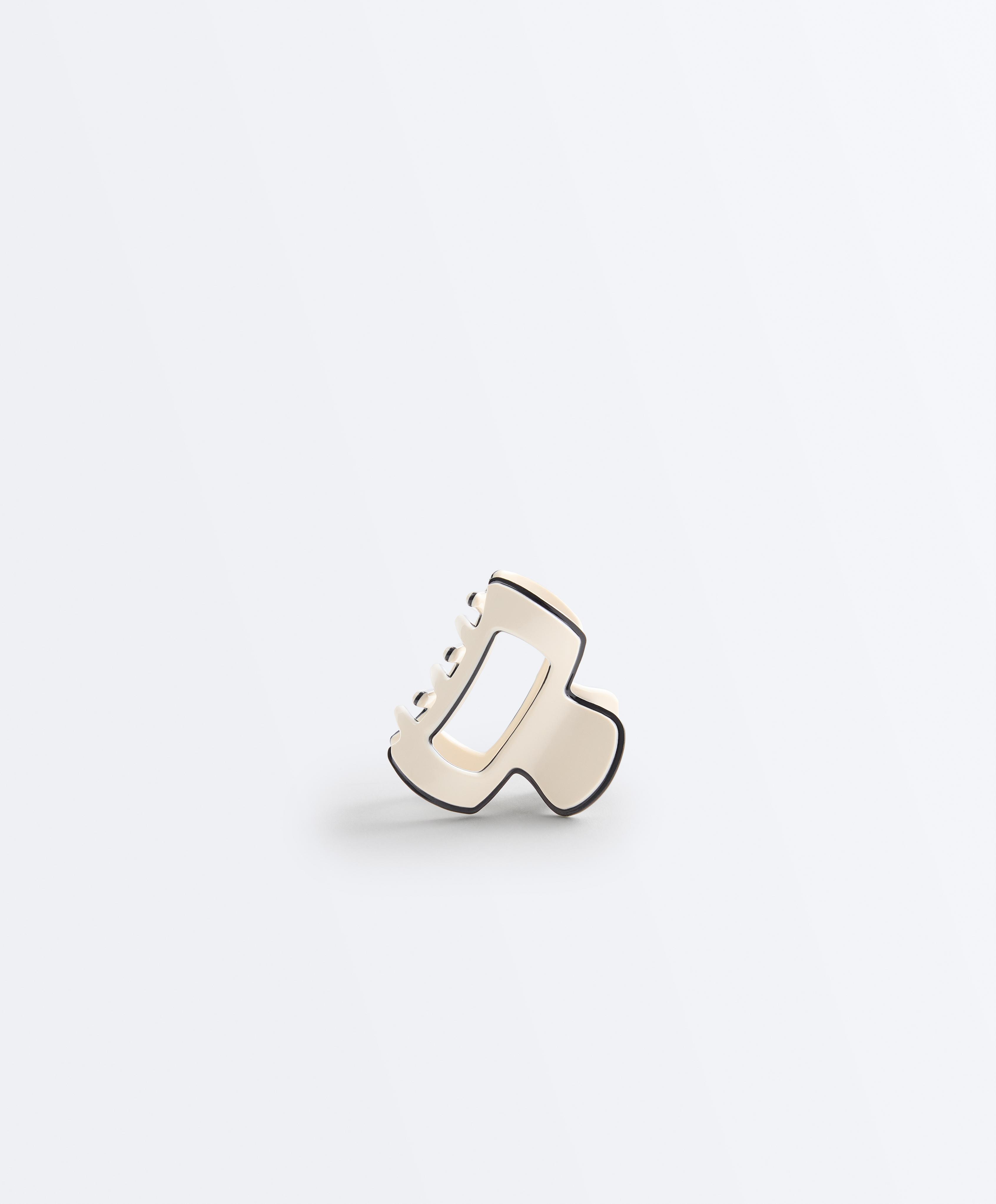 2 mini piping hair clips — CREAM