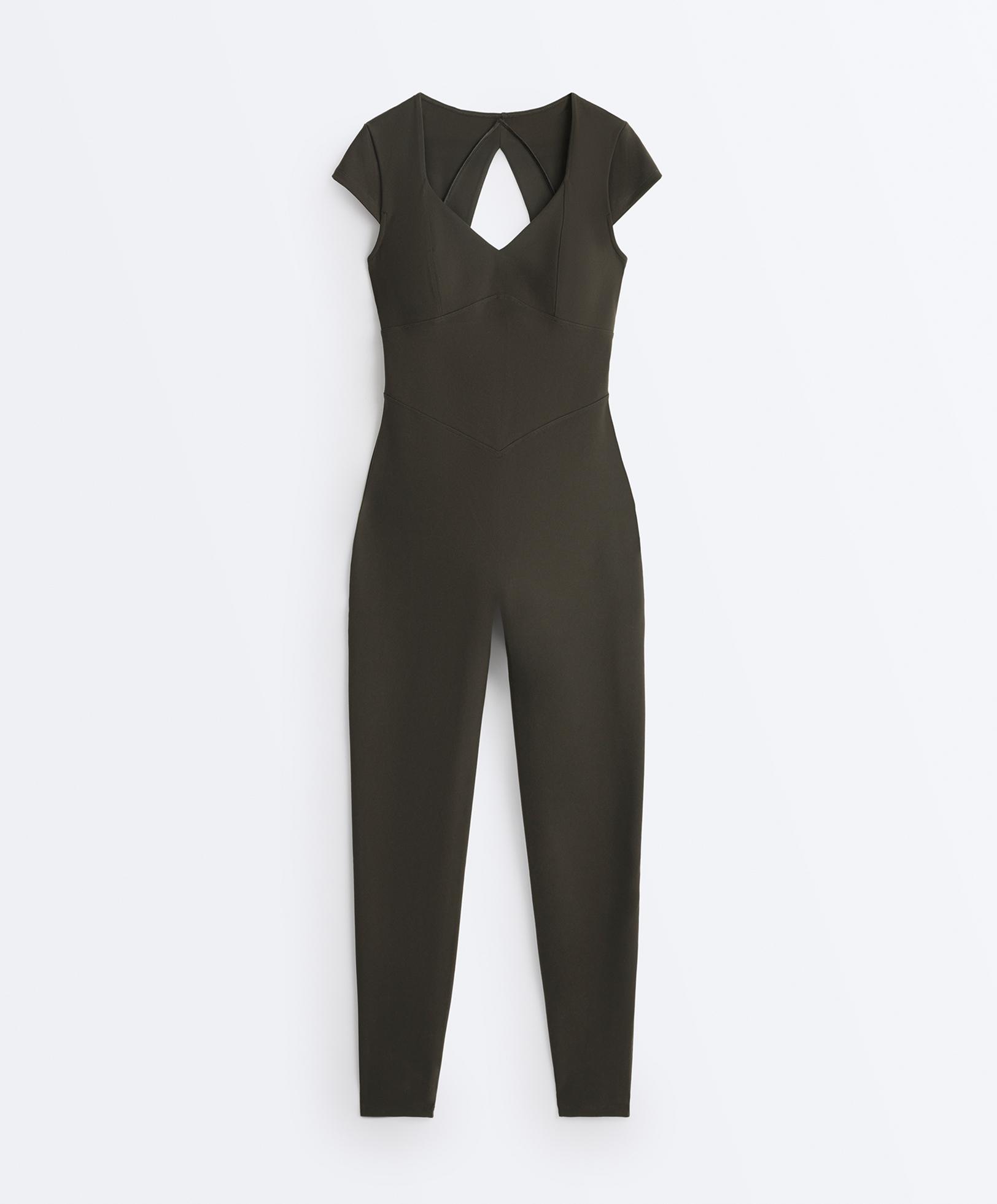 Evermove short-sleeve long jumpsuit — BROWN