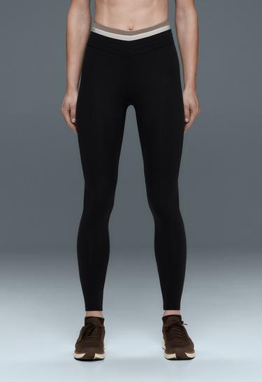 Comfortlux ankle-length high rise block leggings — BLACK 3