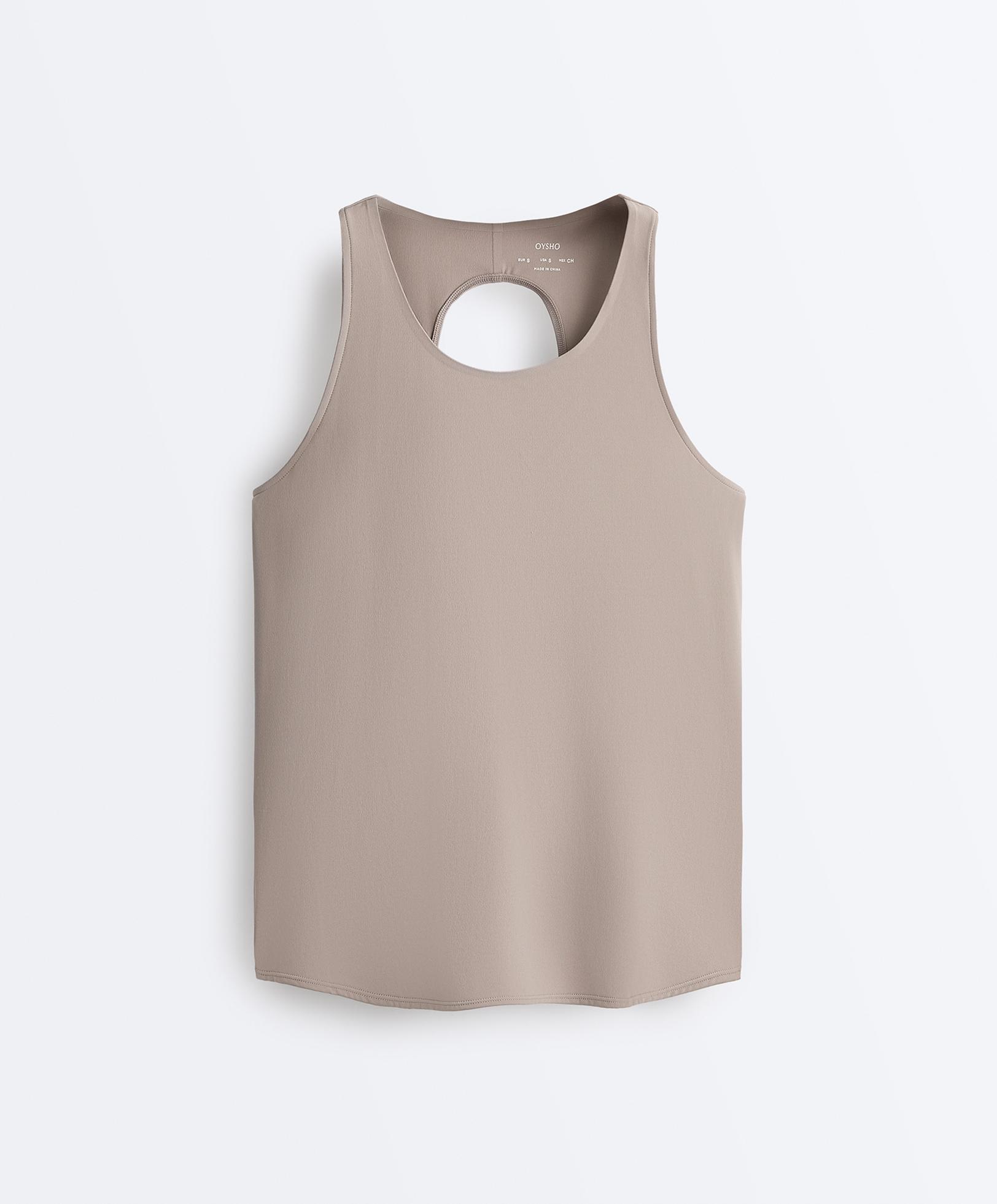 Comfortlux cross-back T-shirt — PALE TAUPE