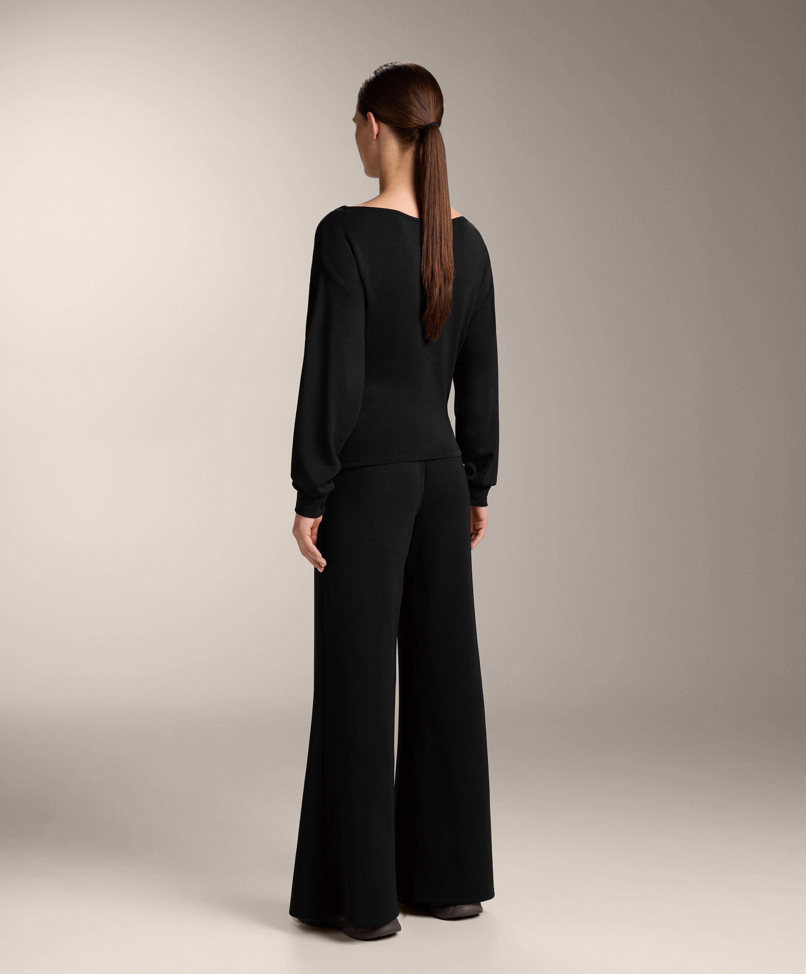 Flare trousers with soft-touch modal — BLACK