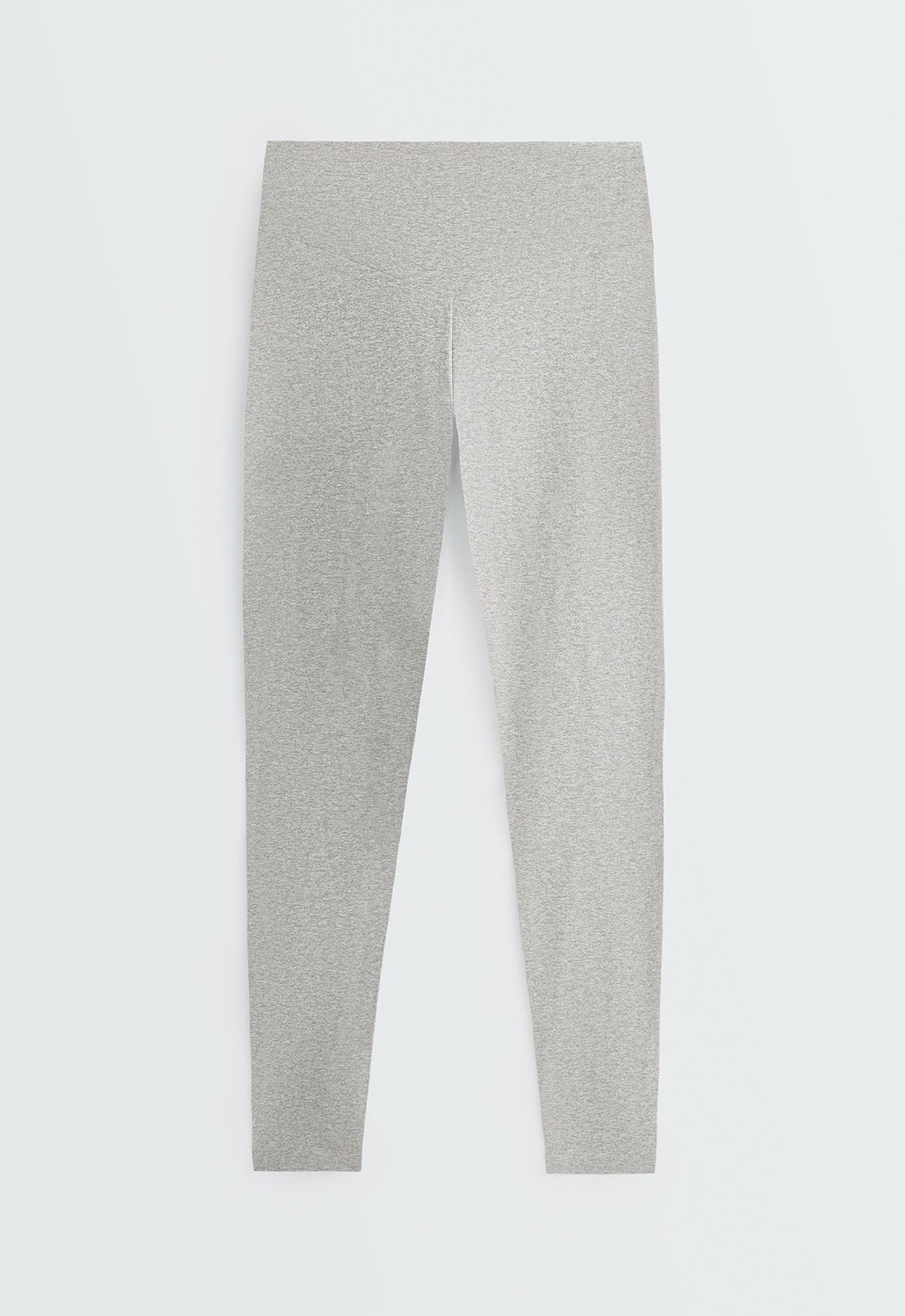 Comfortlux high-waisted ankle-length heathered leggings — PALE GREY