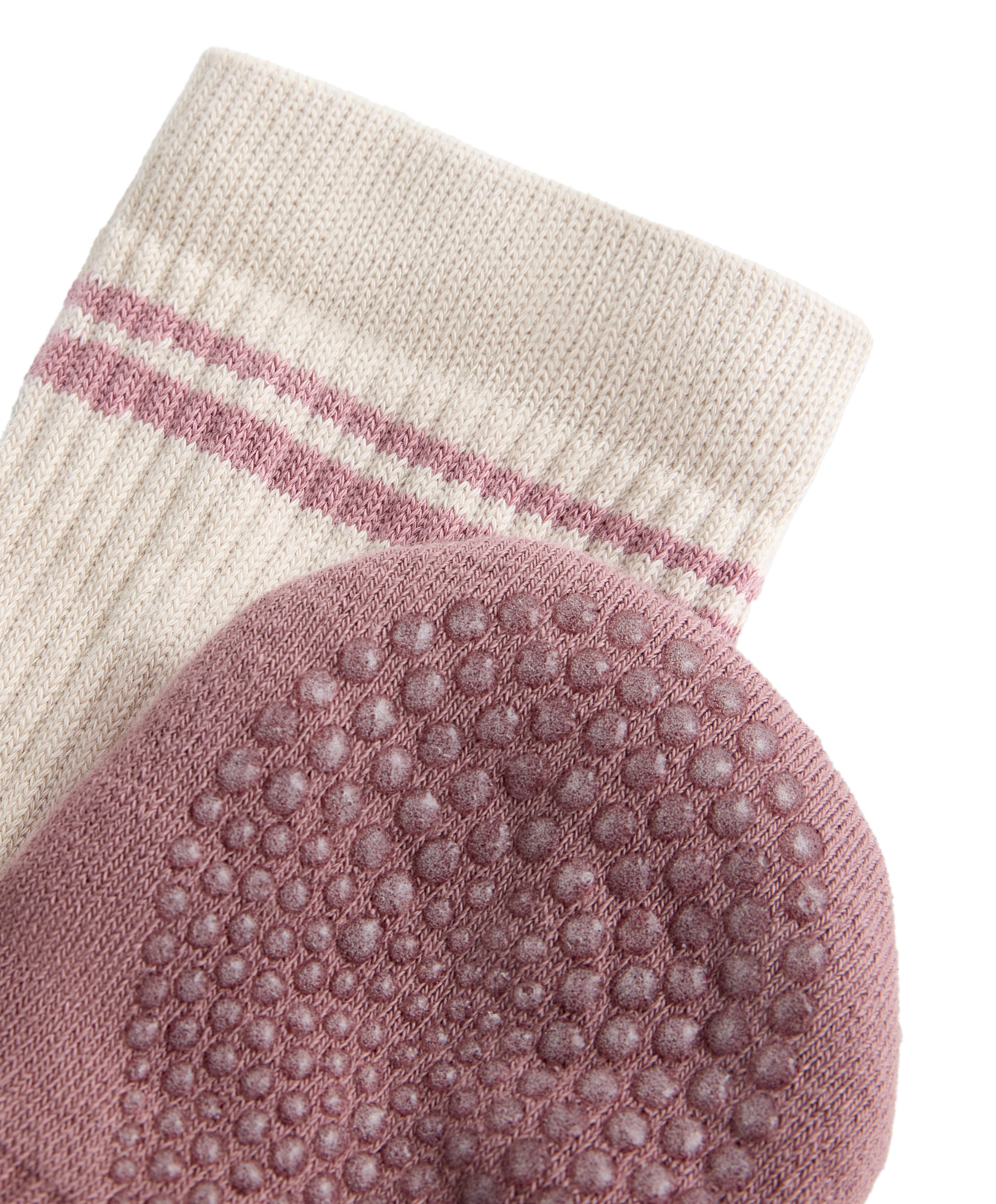 2 pairs of classic cotton blend yoga and Pilates socks — SOFT PINK