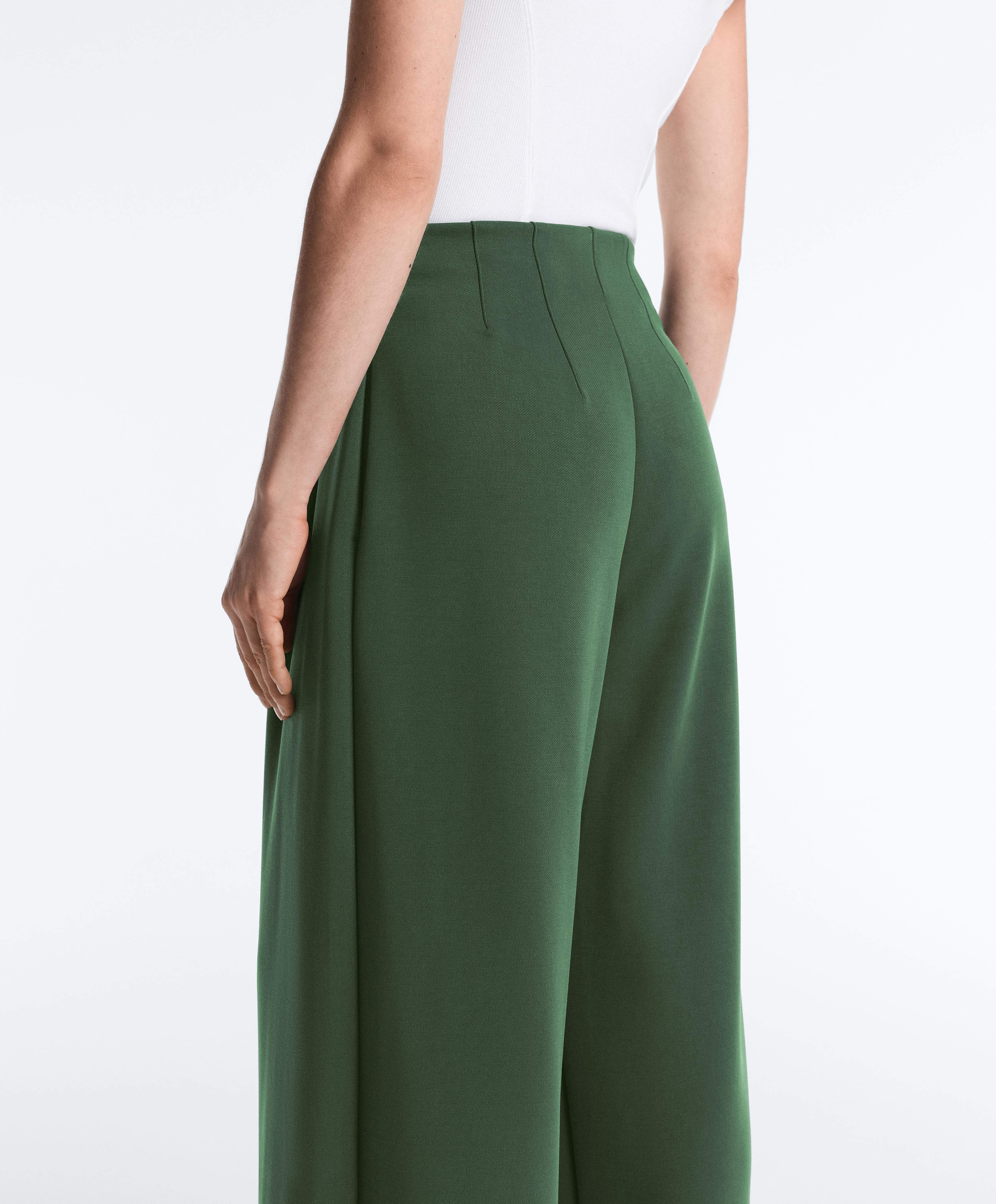 High-Rise-Hose mit Falten und Twill