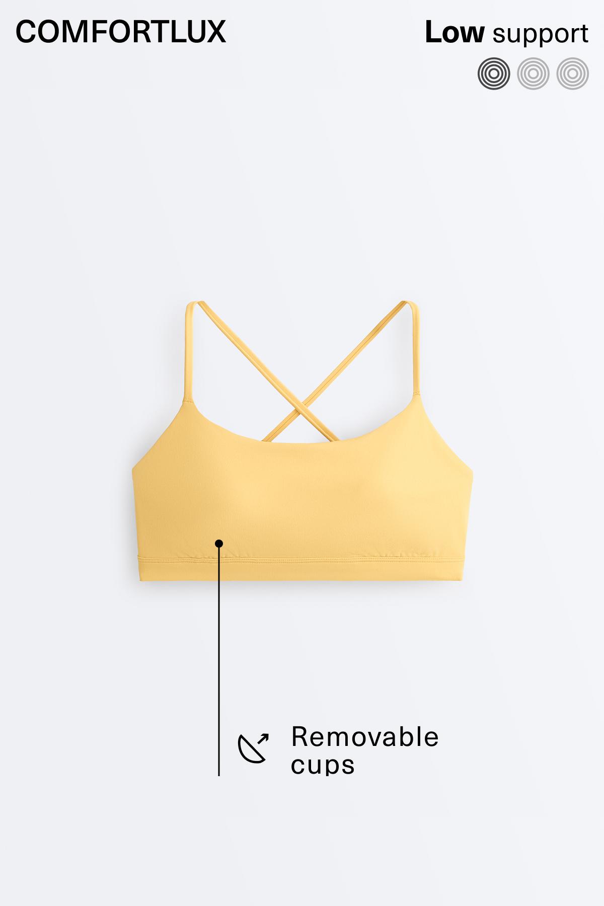 Low-support Comfortlux sports bra with straps — MID-YELLOW