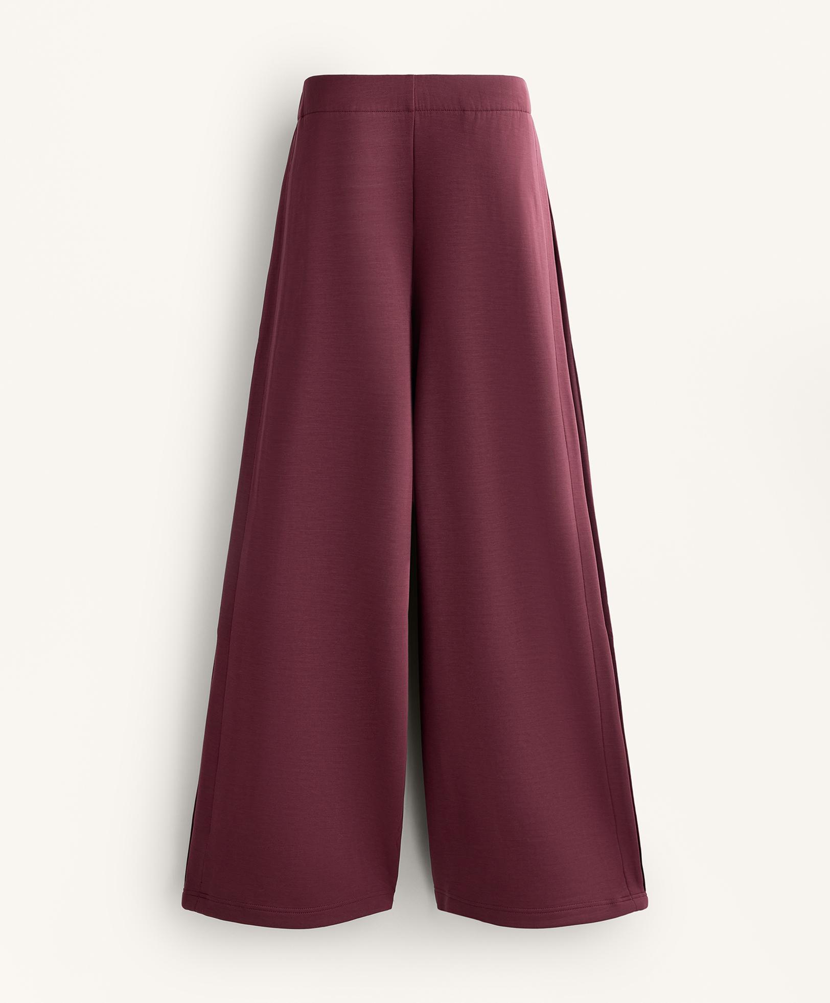 Cocoon trousers with modal side pleat — MAROON