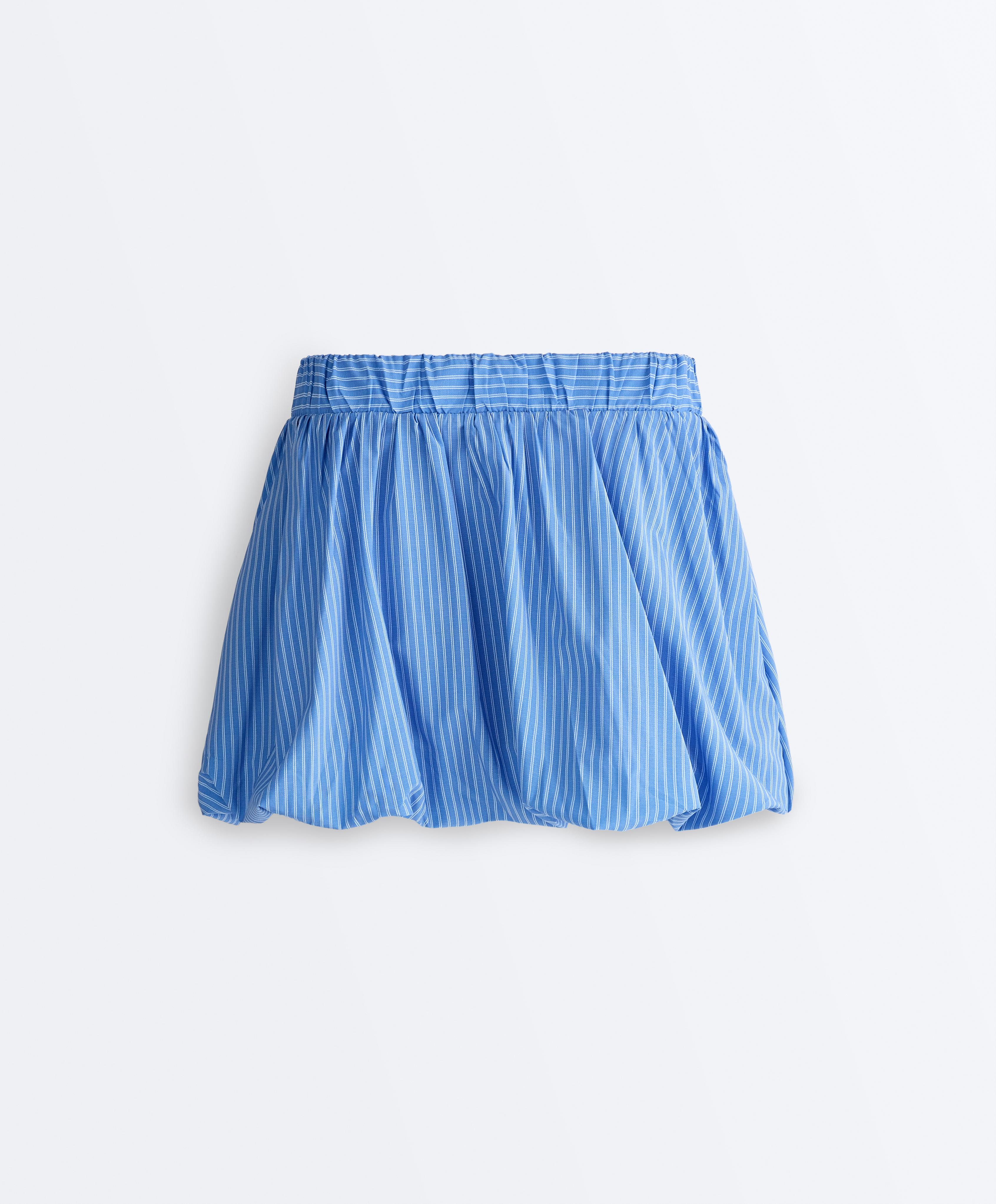 High rise Compressive stripe balloon skirt — PALE LAVENDER BLUE