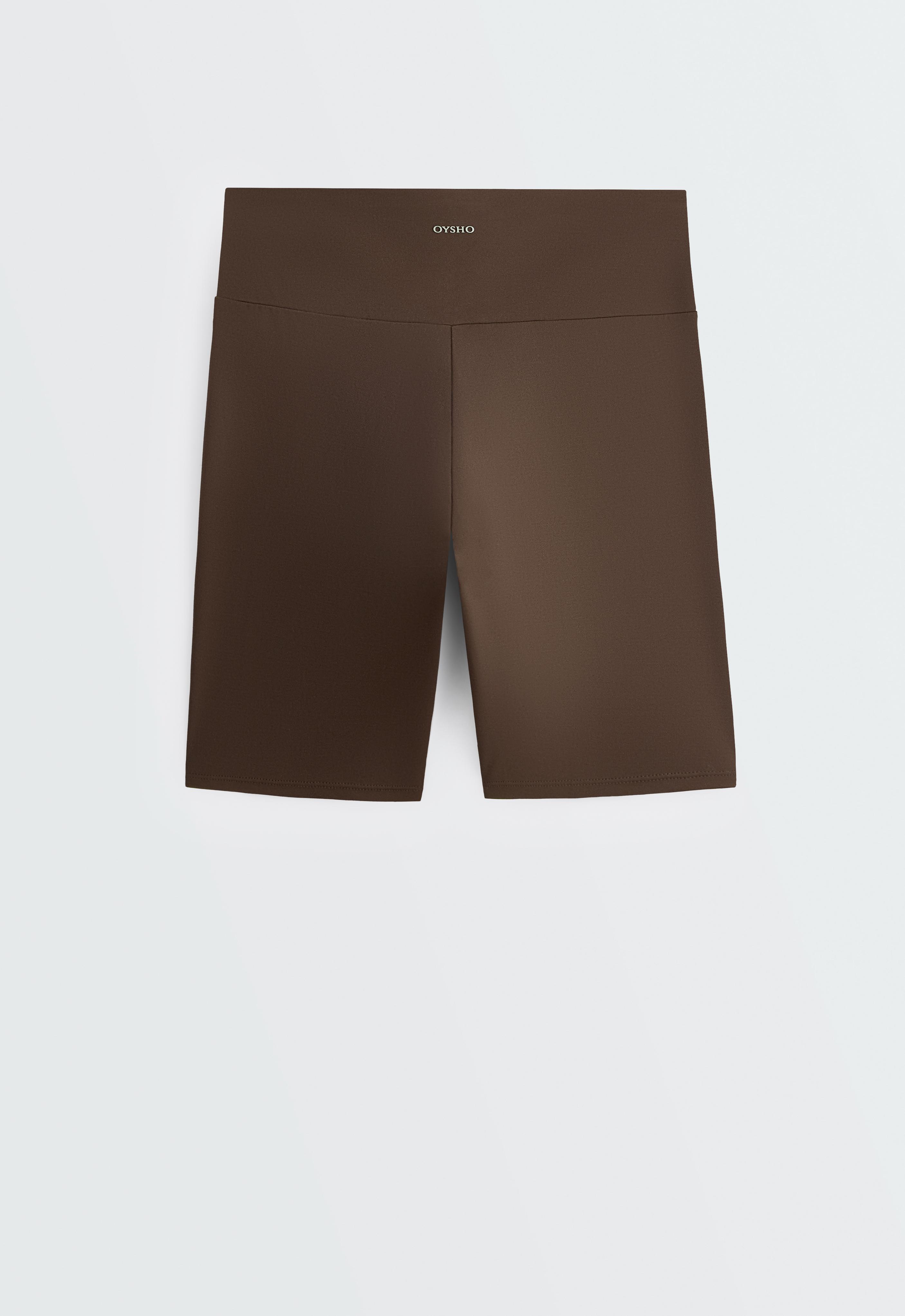 Comfortlux high-rise 20cm biker leggings — DARK BROWN
