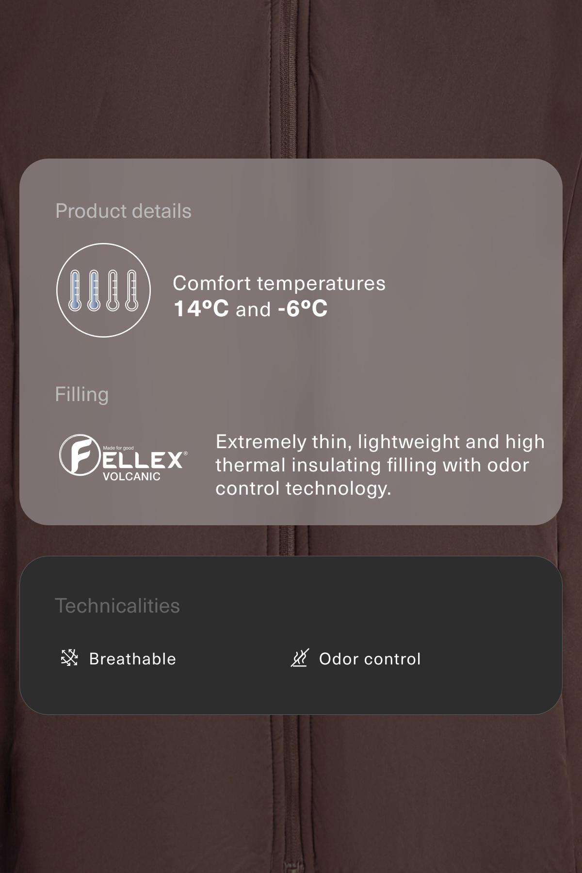 FELLEX® Volcanic technical padded jacket — Dark chocolate