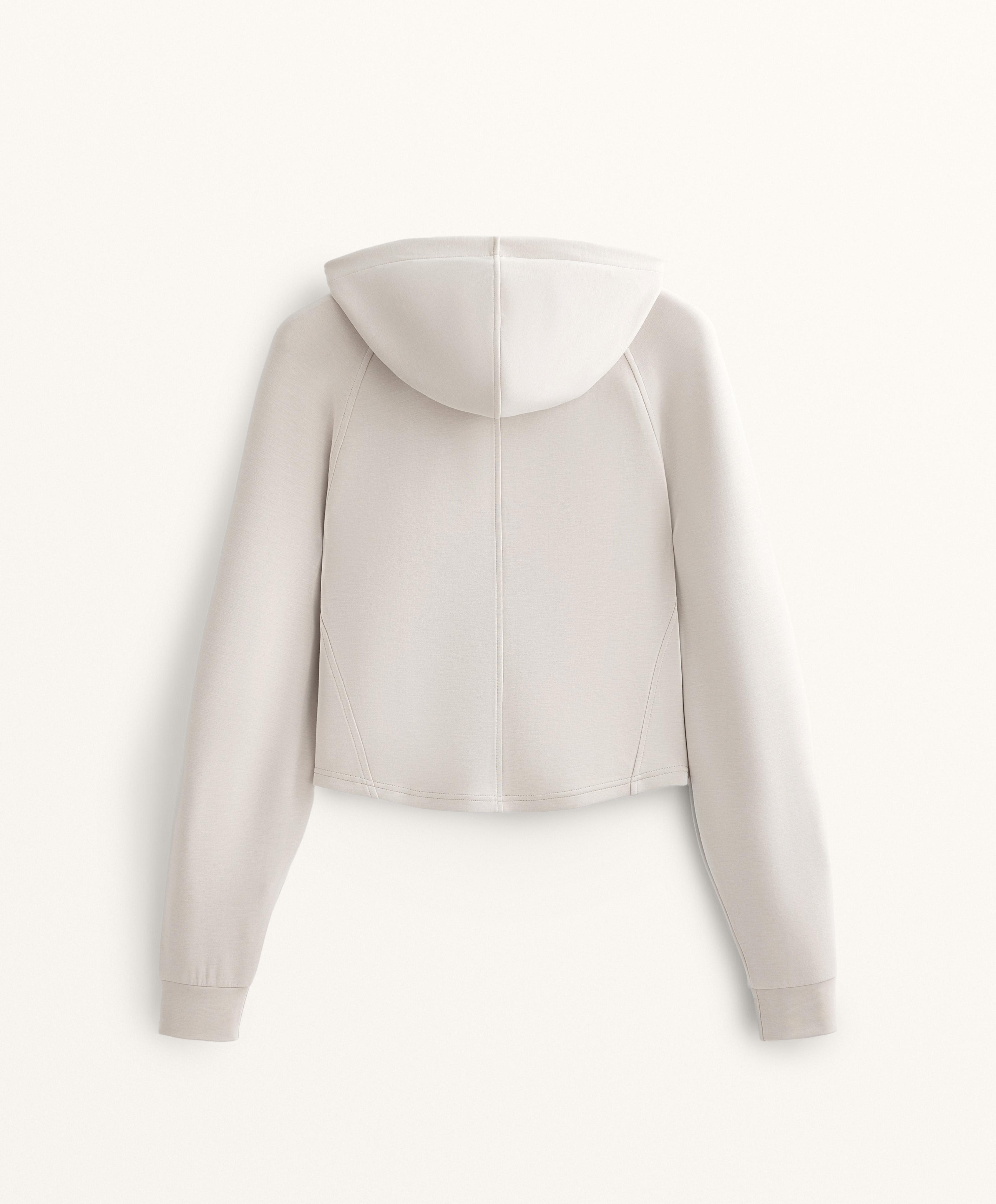 Fitted crop hooded jacket with soft-touch modal Fitted crop hooded jacket with soft-touch modal