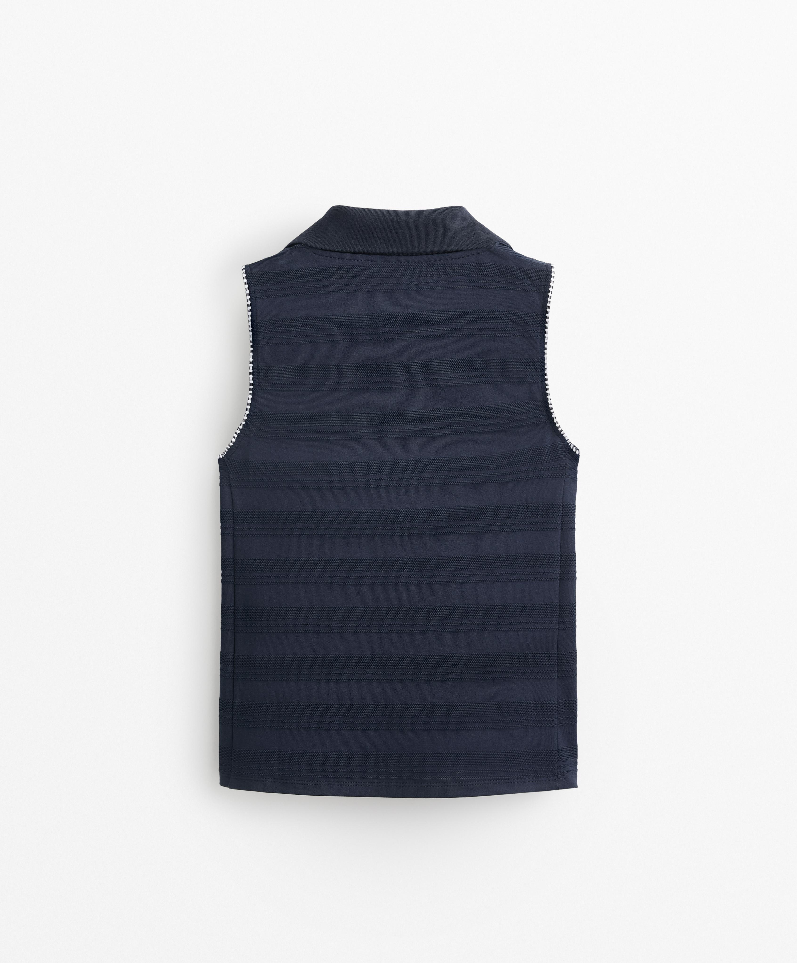 Polo sin mangas jacquard