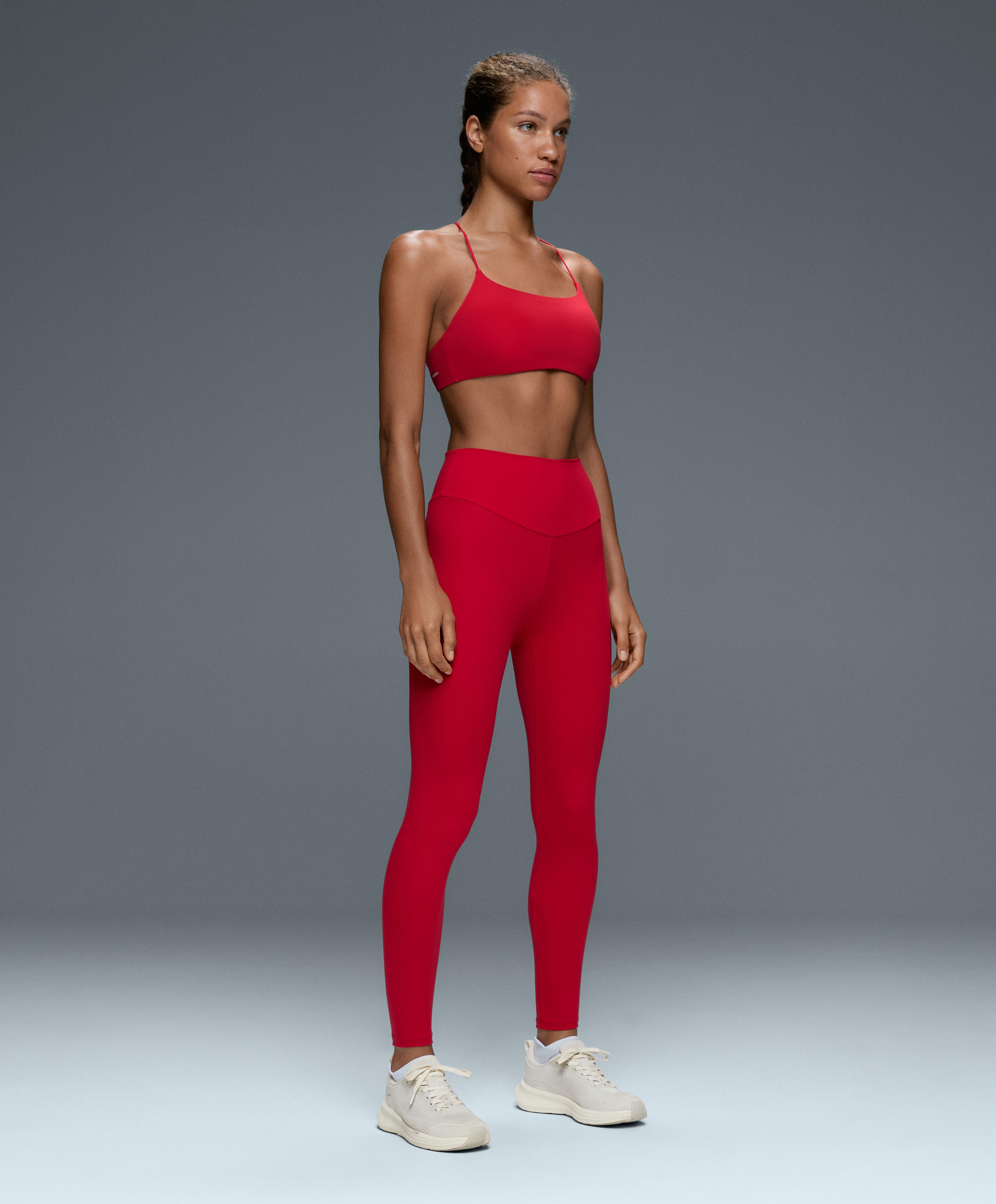 Comfortlux high-waisted ankle-length leggings — STRONG RED