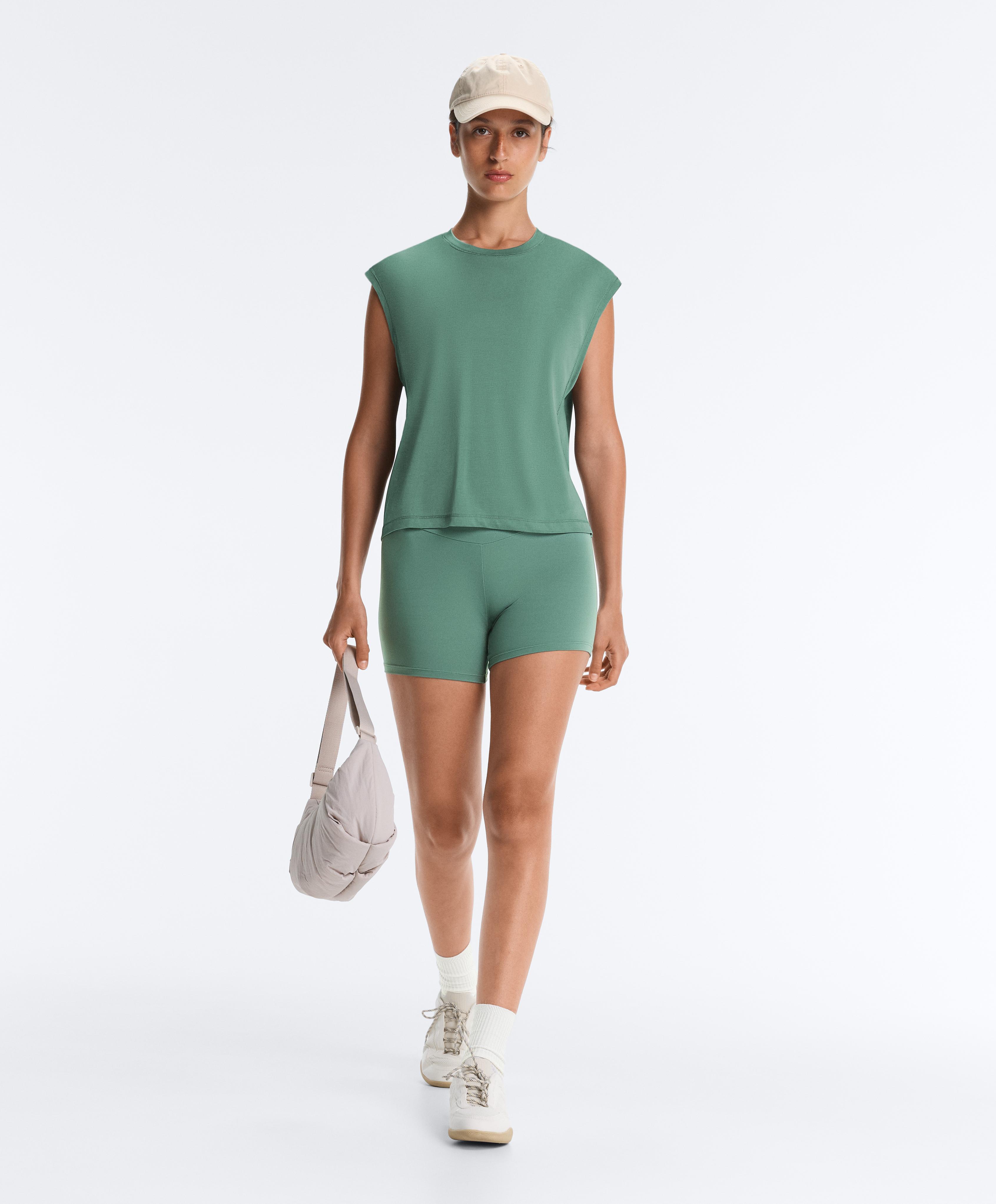 Modal blend sleeveless T-shirt — GREEN