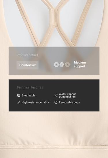 Medium support Comfortlux sports bra with cup — SAND 2