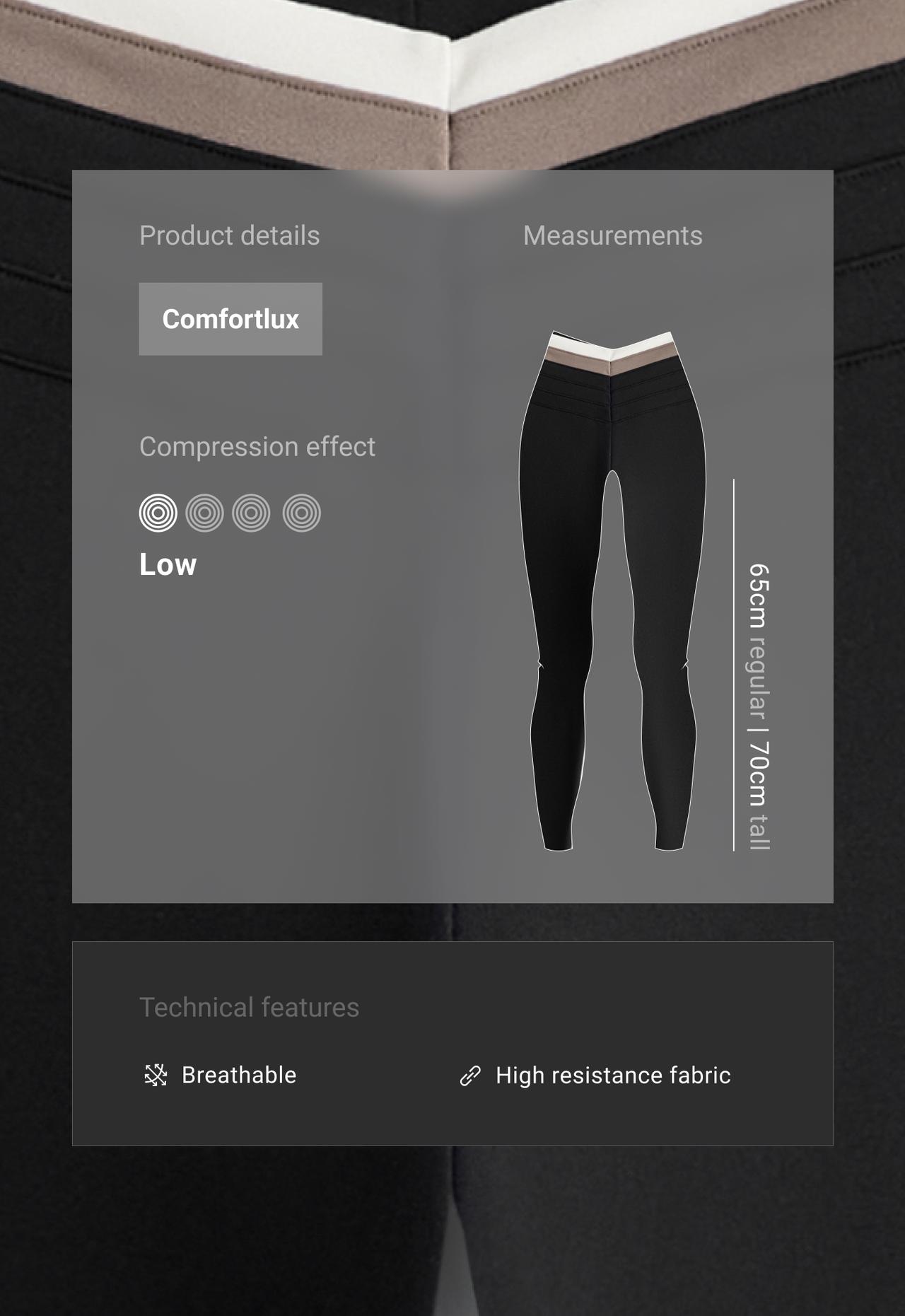 Comfortlux ankle-length high rise block leggings — BLACK