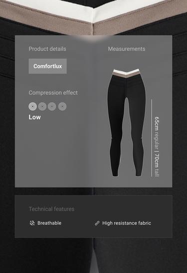Comfortlux ankle-length high rise block leggings — BLACK 2