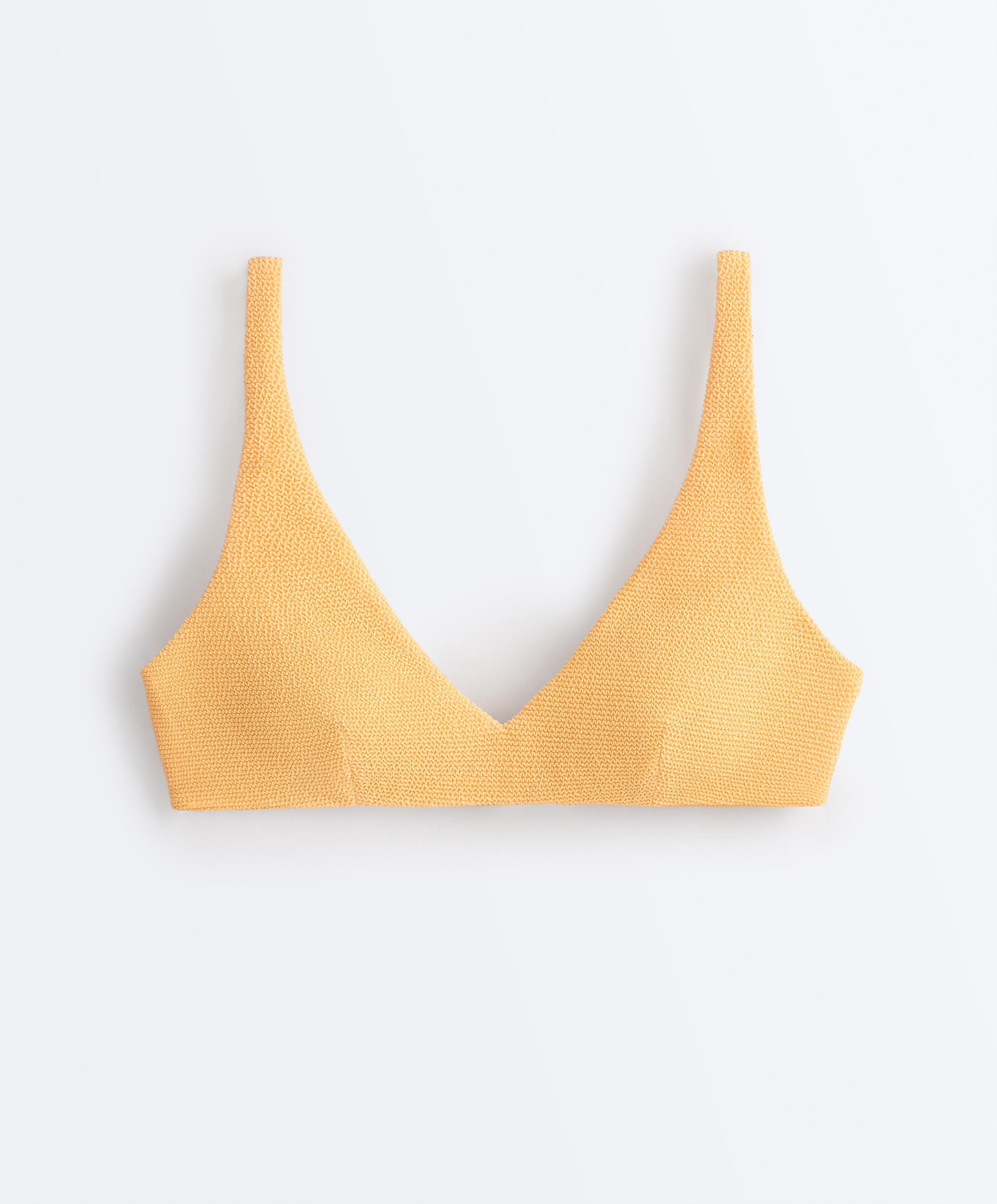 Crinkle halter bikini — BURNT YELLOW