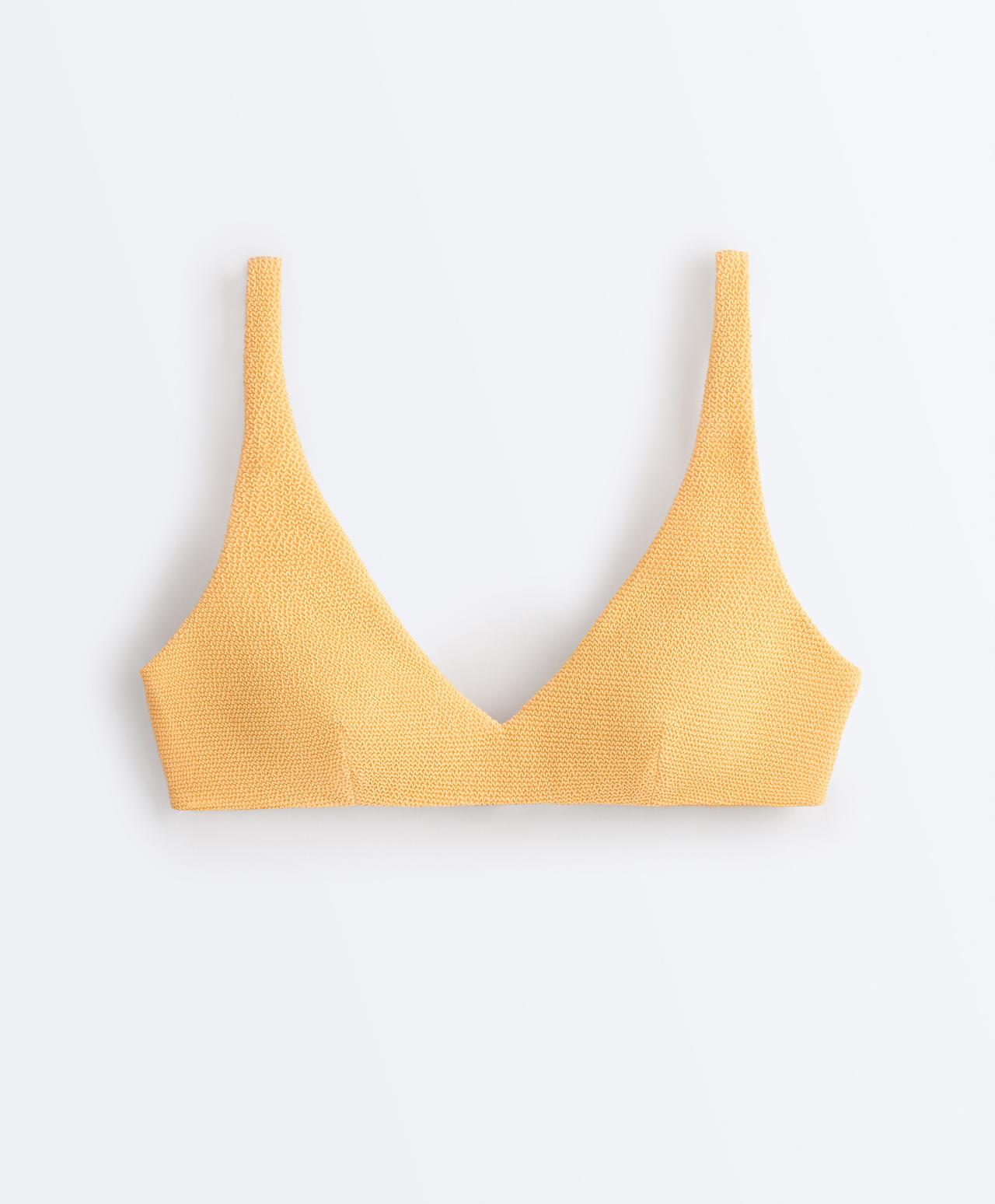 Crinkle halter bikini — BURNT YELLOW