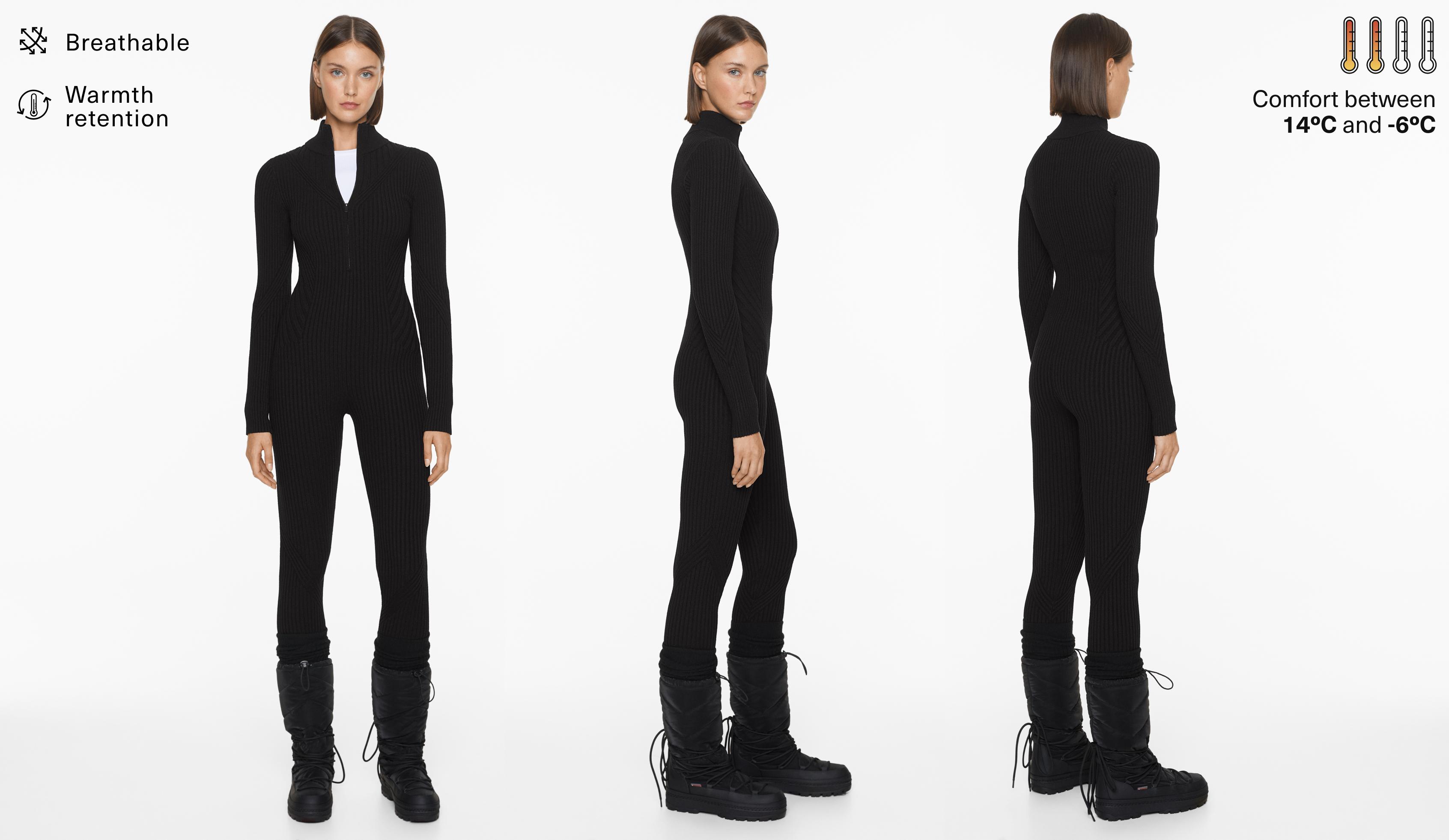 Base layer long knit jumpsuit